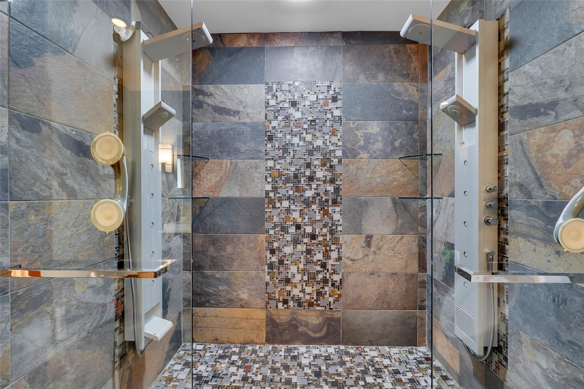 Large shower in Primary Bedroom with Dual Shower heads