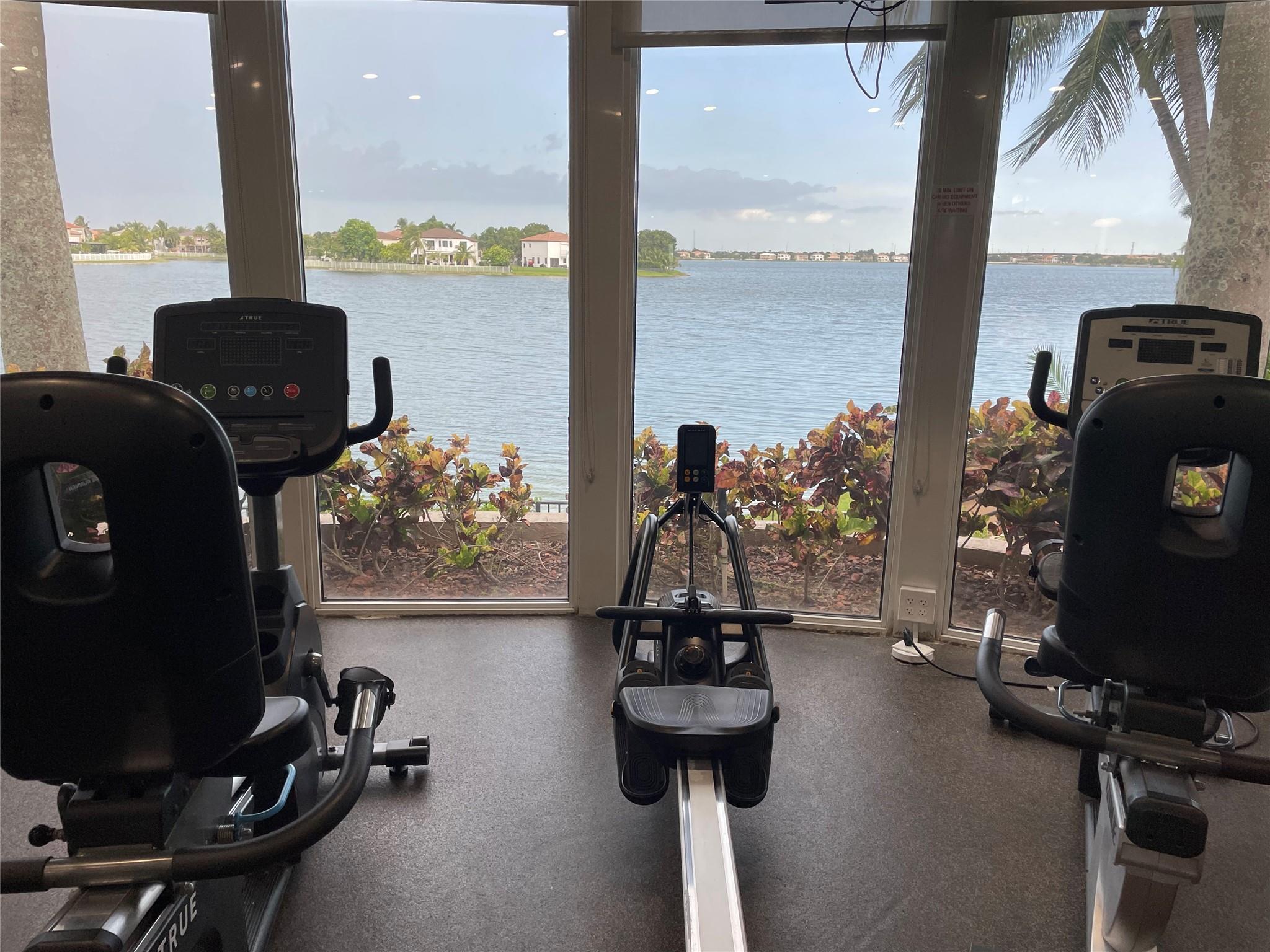 Gym overlooking the Lake