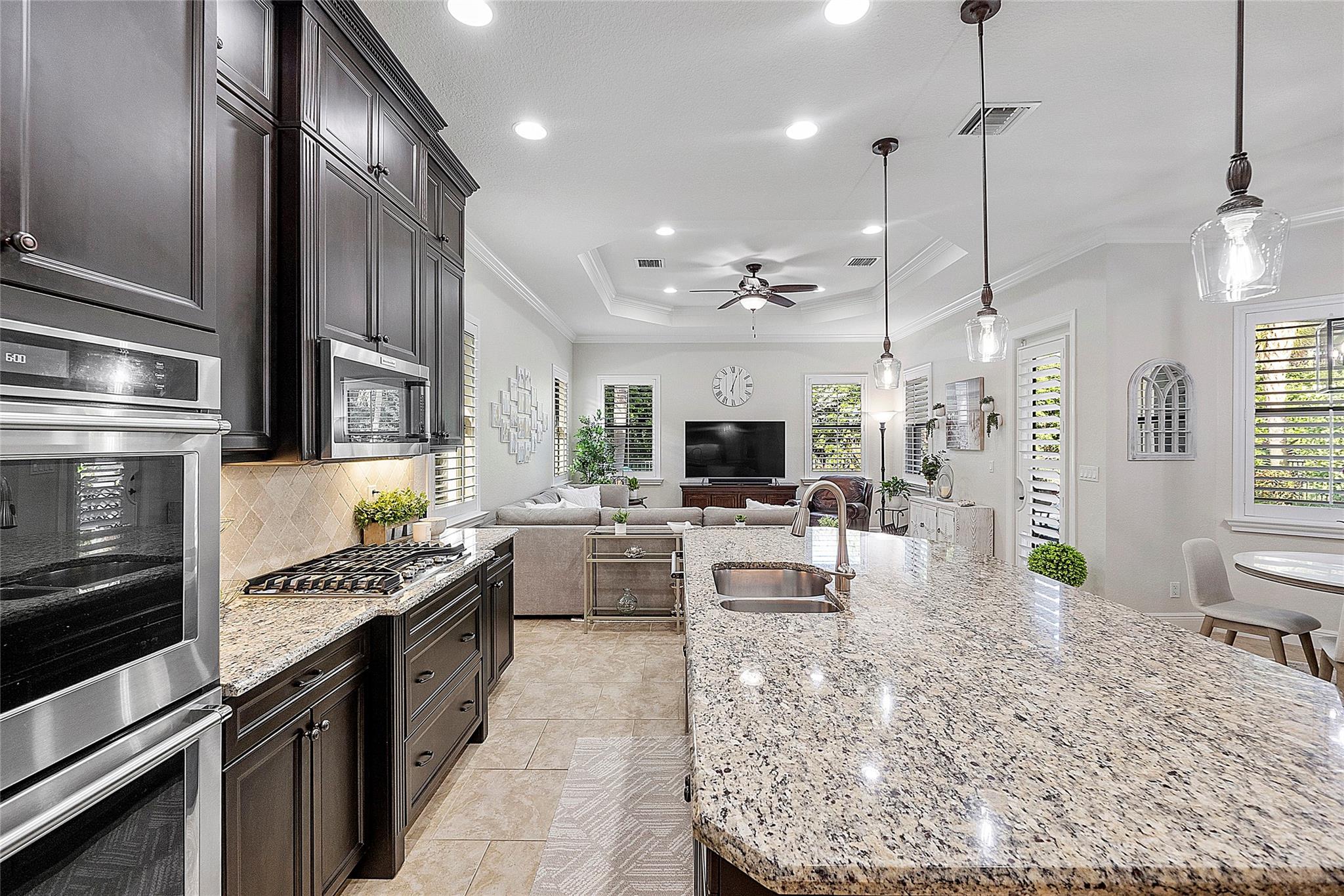 Kitchen view into the family room