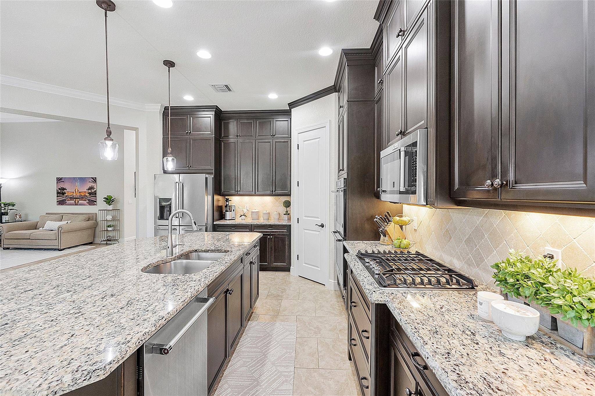 Kitchen view overlooking the living room