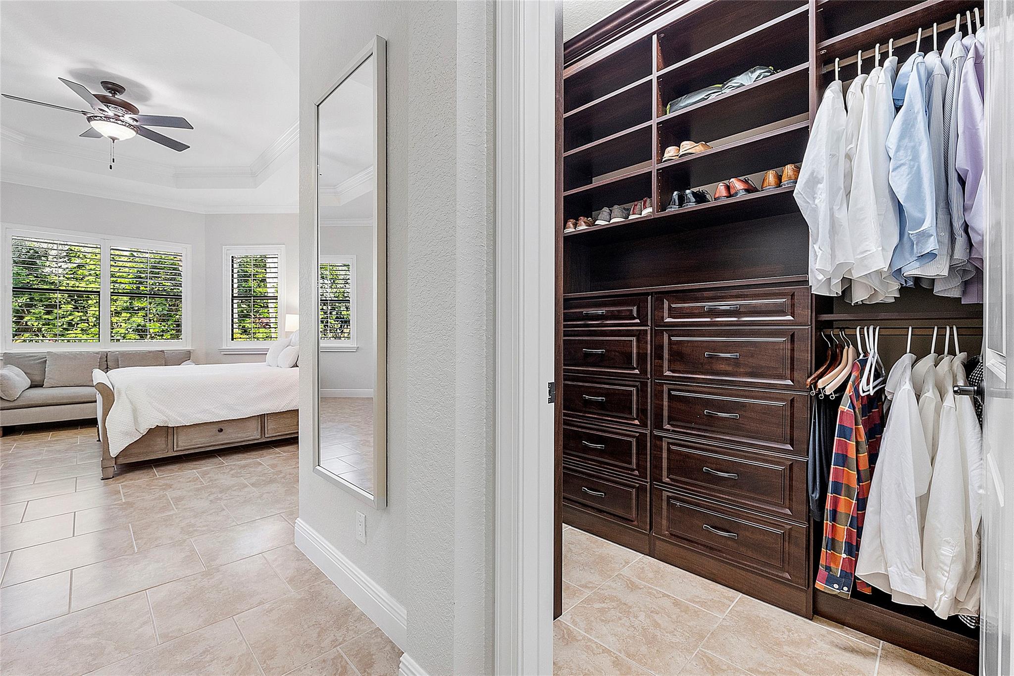 Walk-in custom cabinetry closets