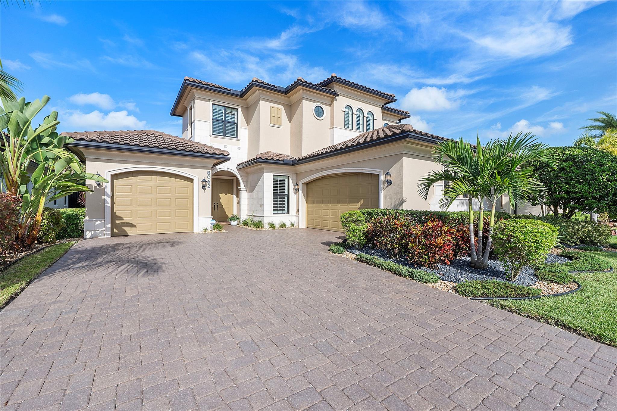 Palatial front elevation of the Laurel model home