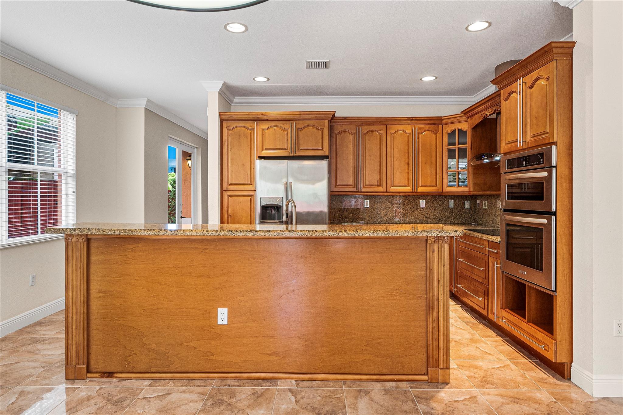 Kitchen Island with room to spread out.