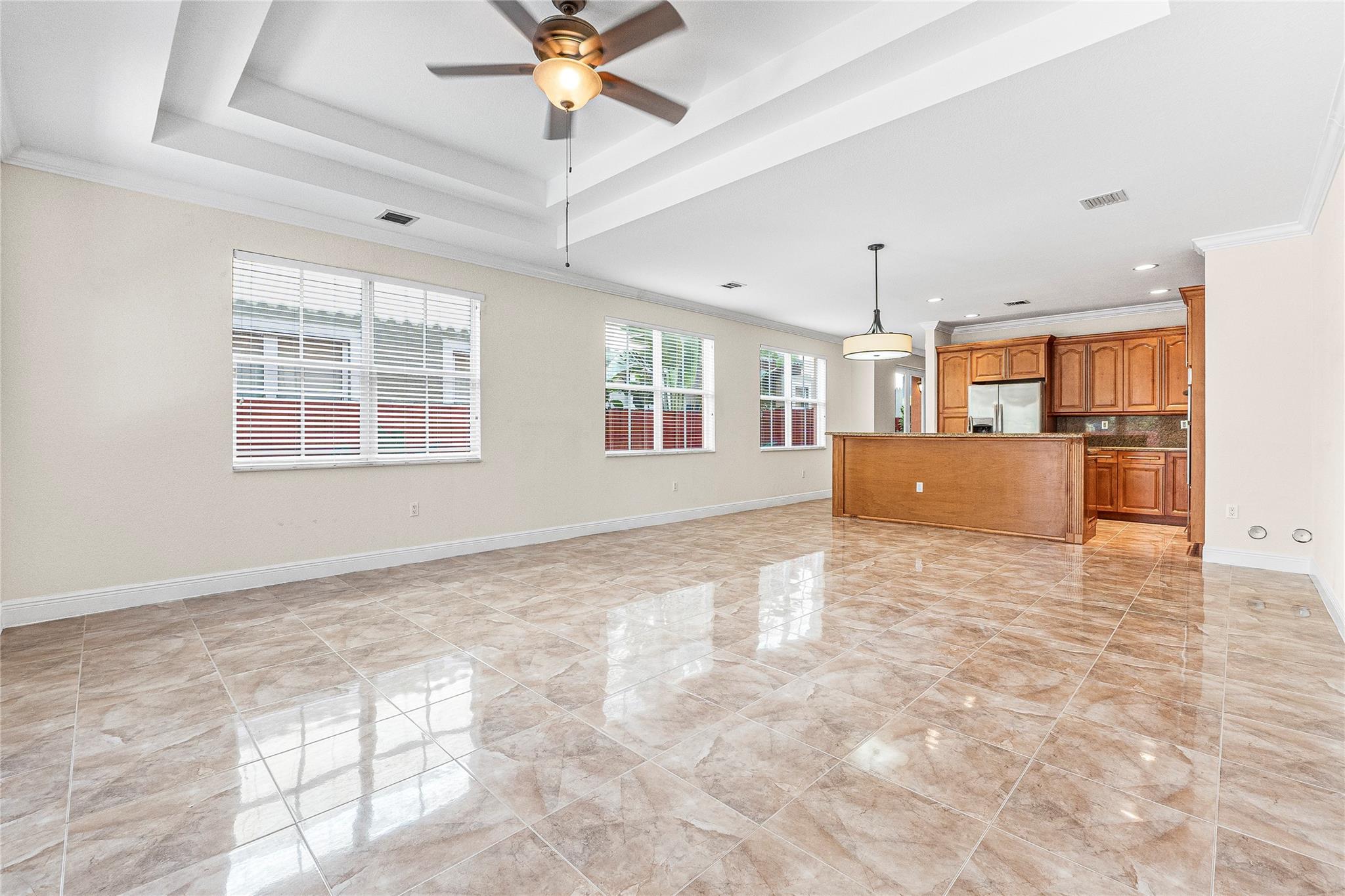 Living/Dining area from yard doors.