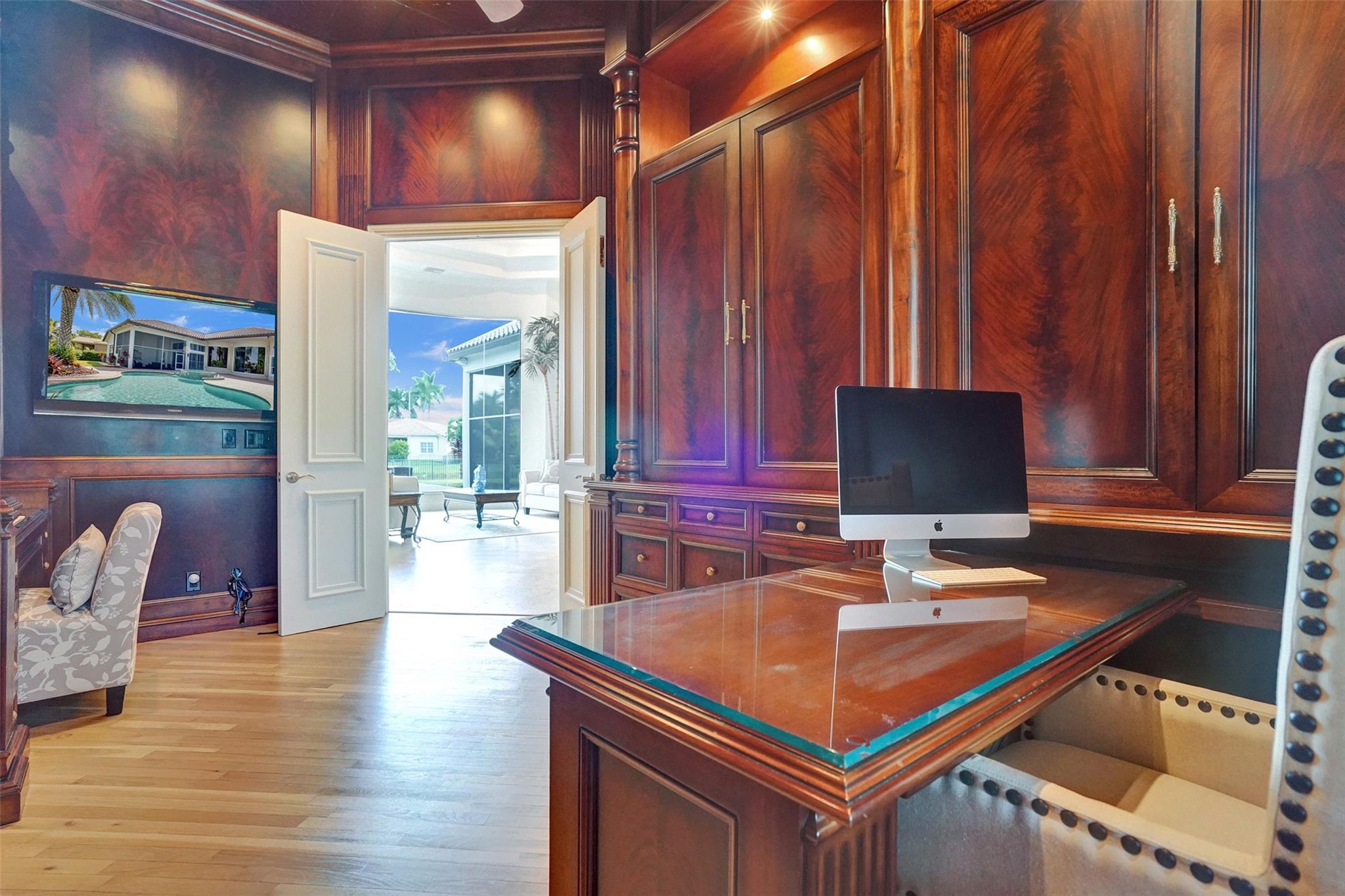 executive wood paneled office