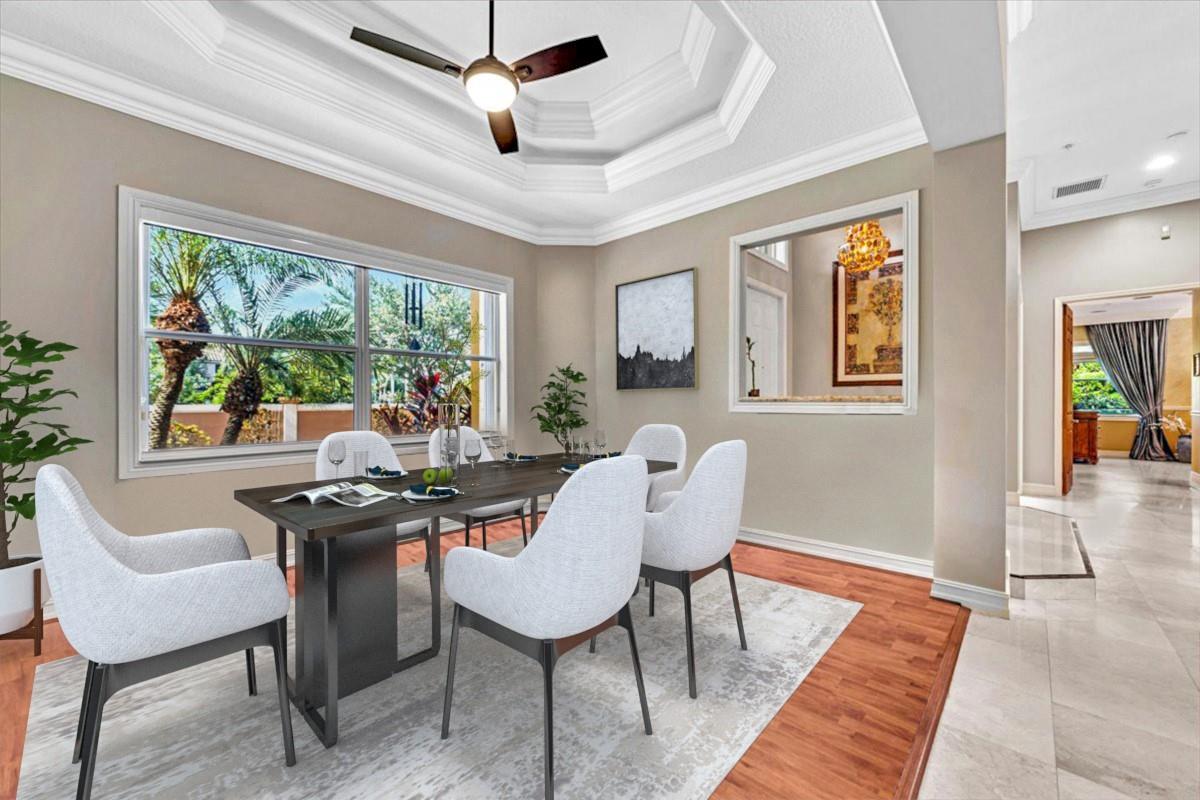 Dining area.  This picture is virtually staged