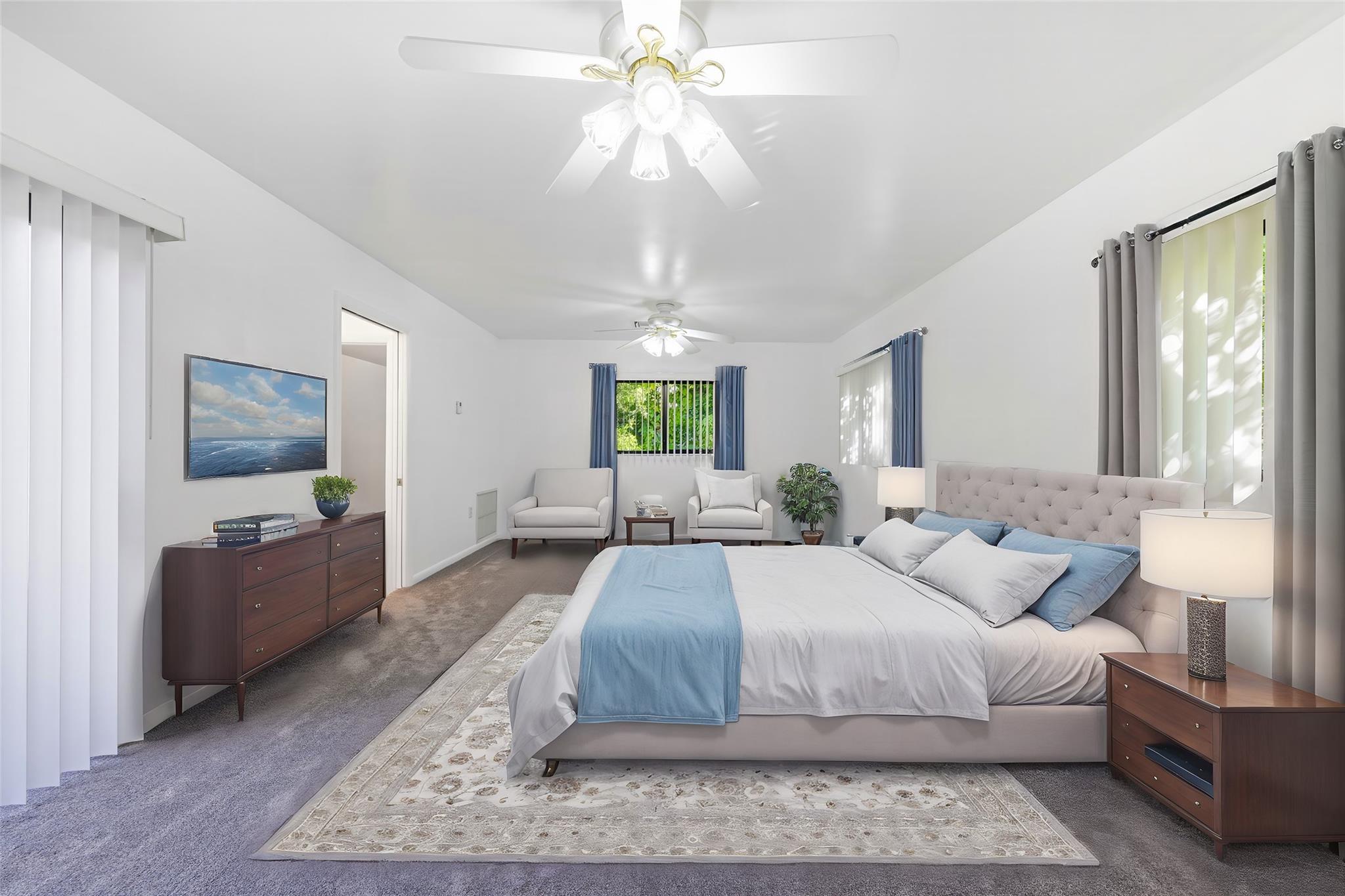 Virtual Staged  Primary Bedroom