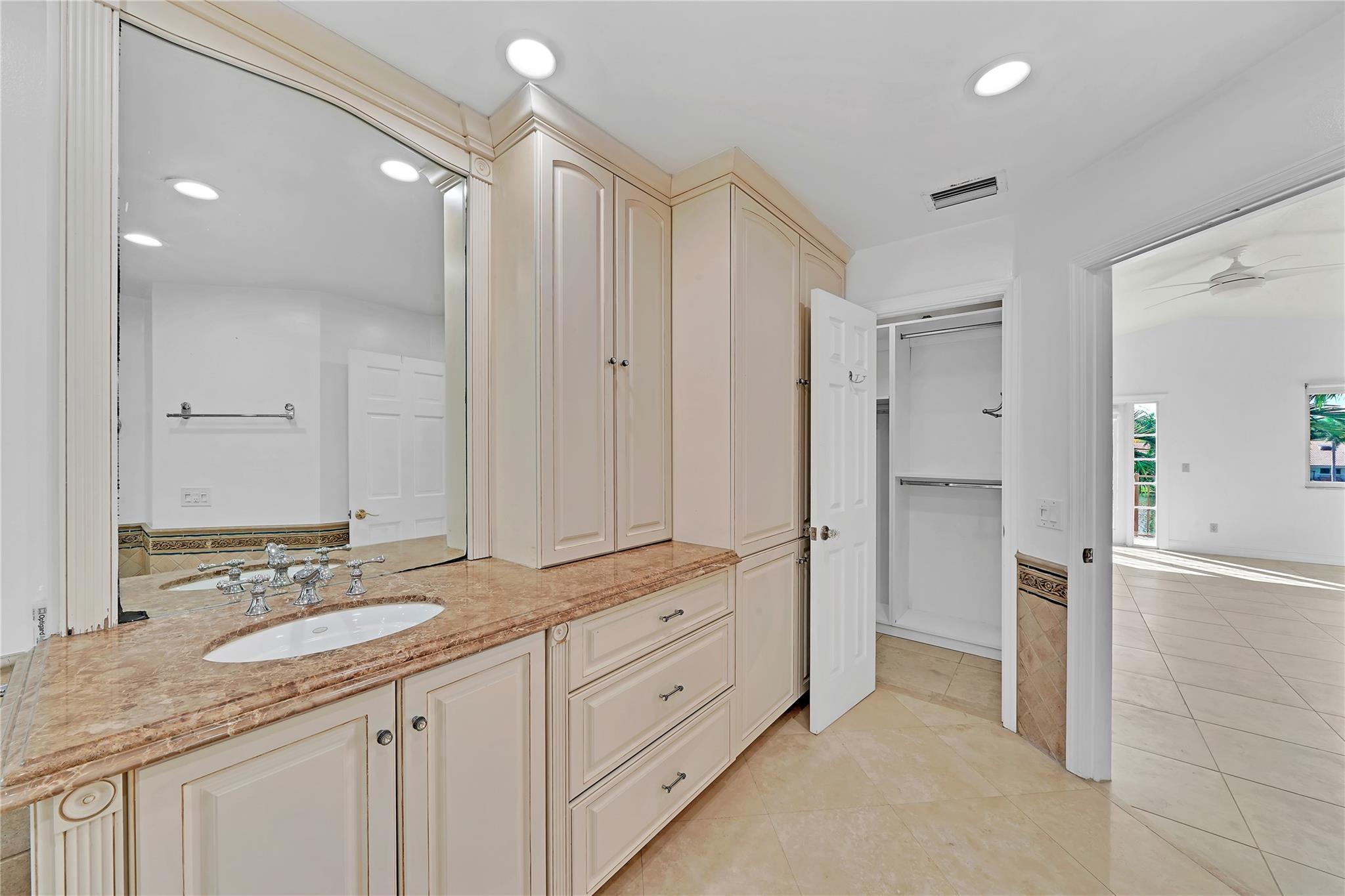 Master bathroom with custome made cabinets
