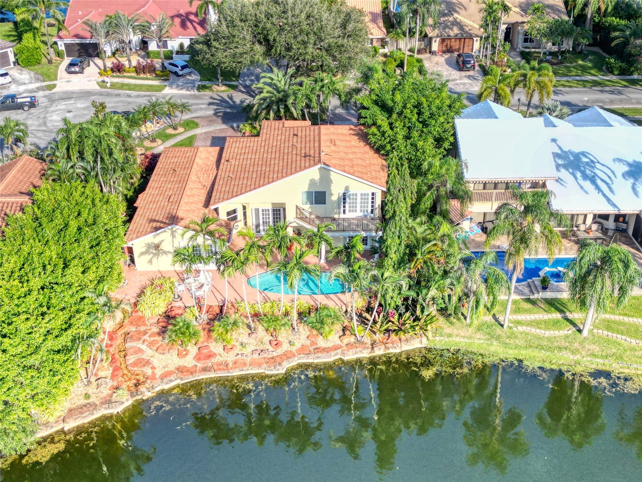 Lake front pool home