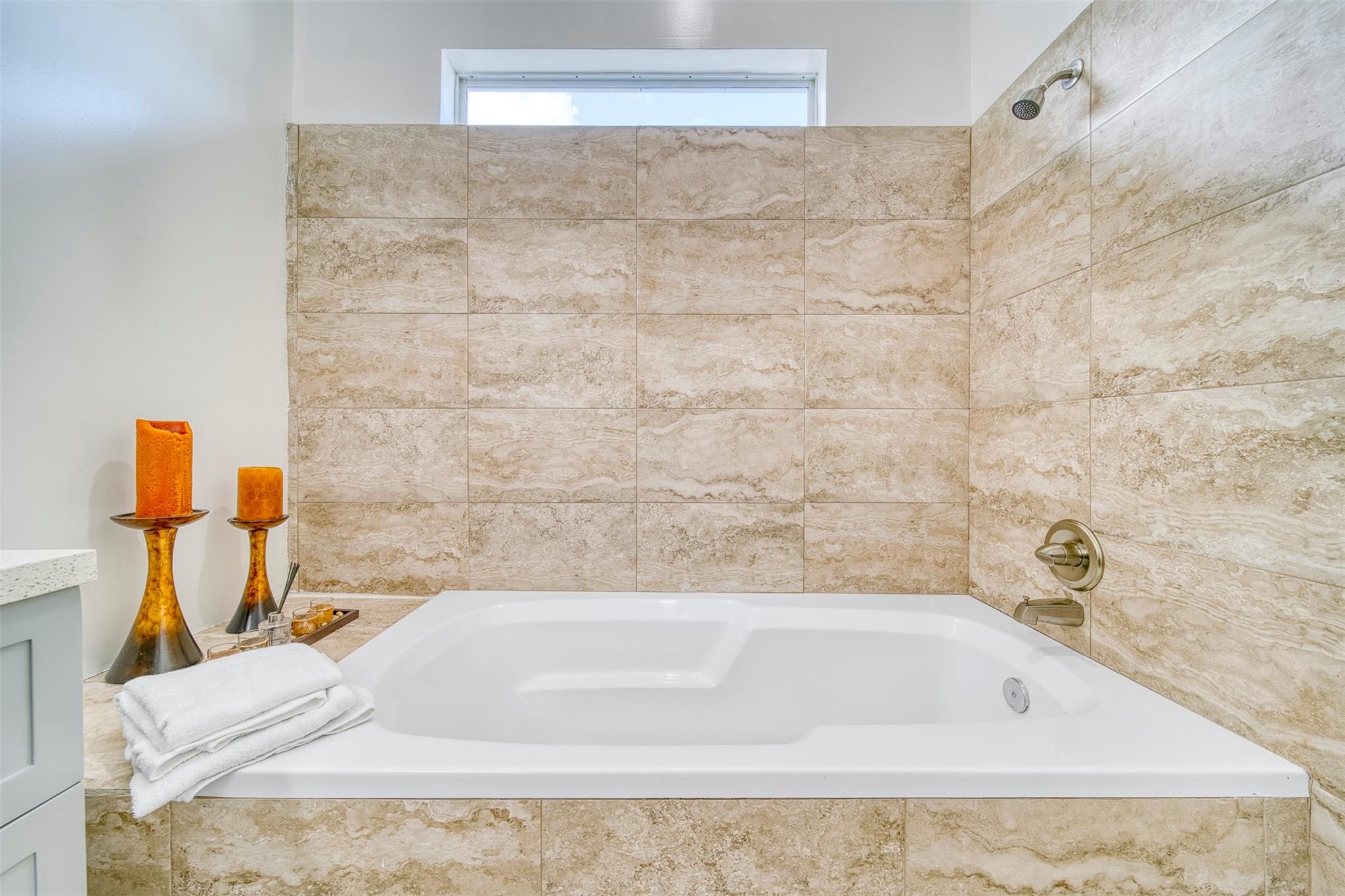 Primary bathroom soaking tub