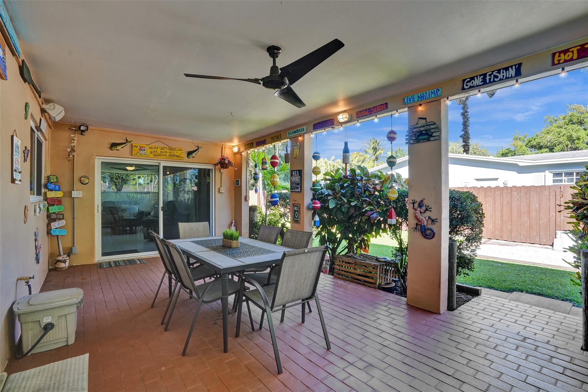 Covered patio with key West charm