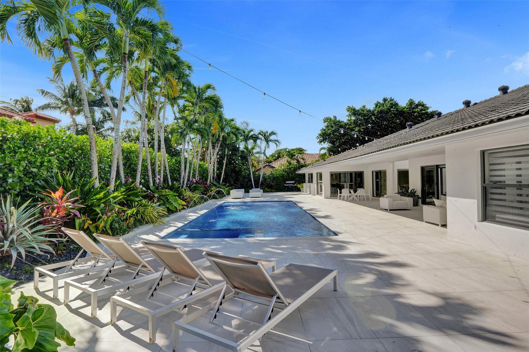 Breathtaking Private Resort Grounds Feature Absolute Privacy + New Oversized Salt Water Heated Pool + Spa + Pool Sun Lounge Shelf + Imported Italian Porcelain Pavers + Multiple Seated Lounge Areas…