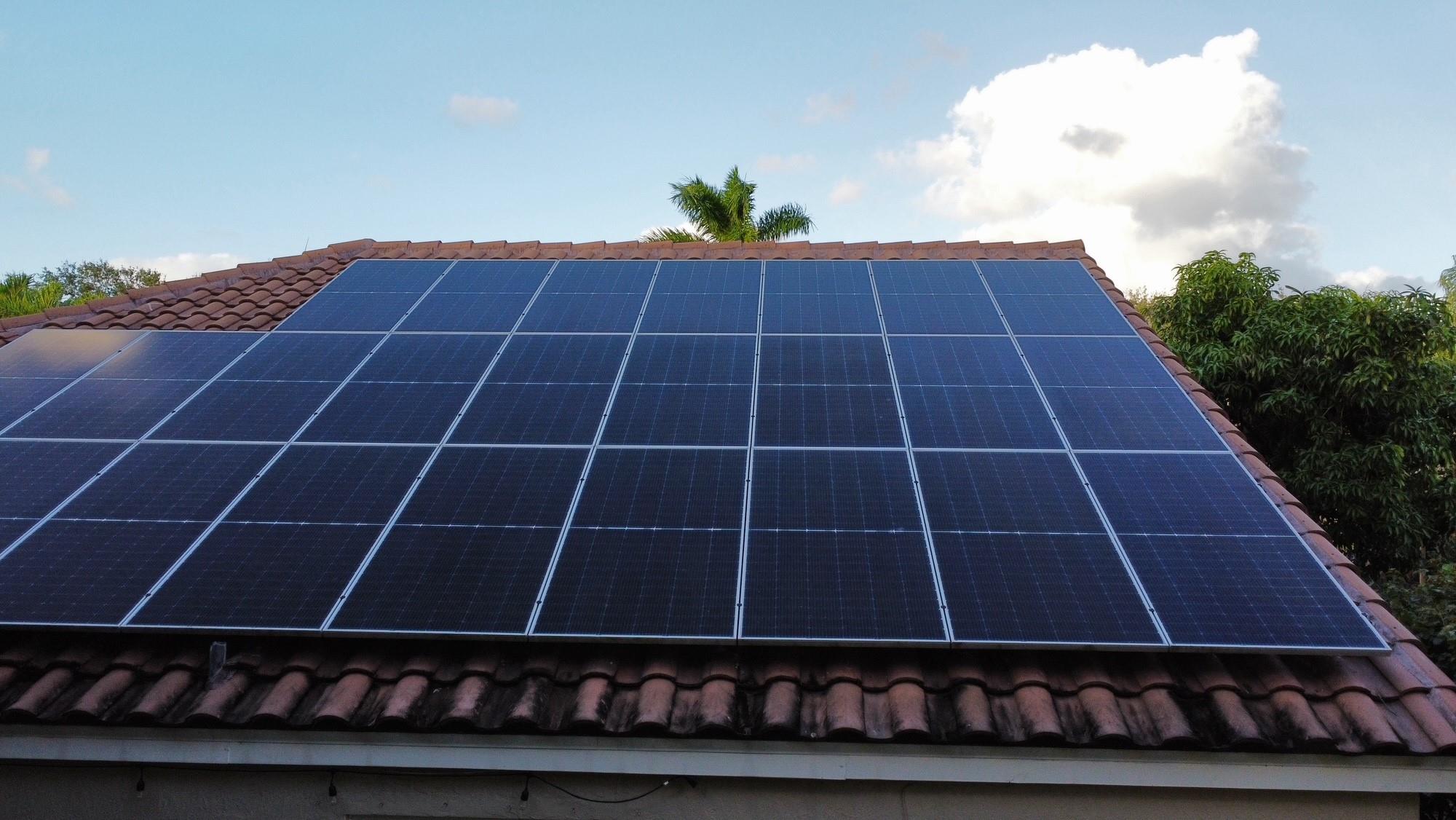 New roof with solar panels