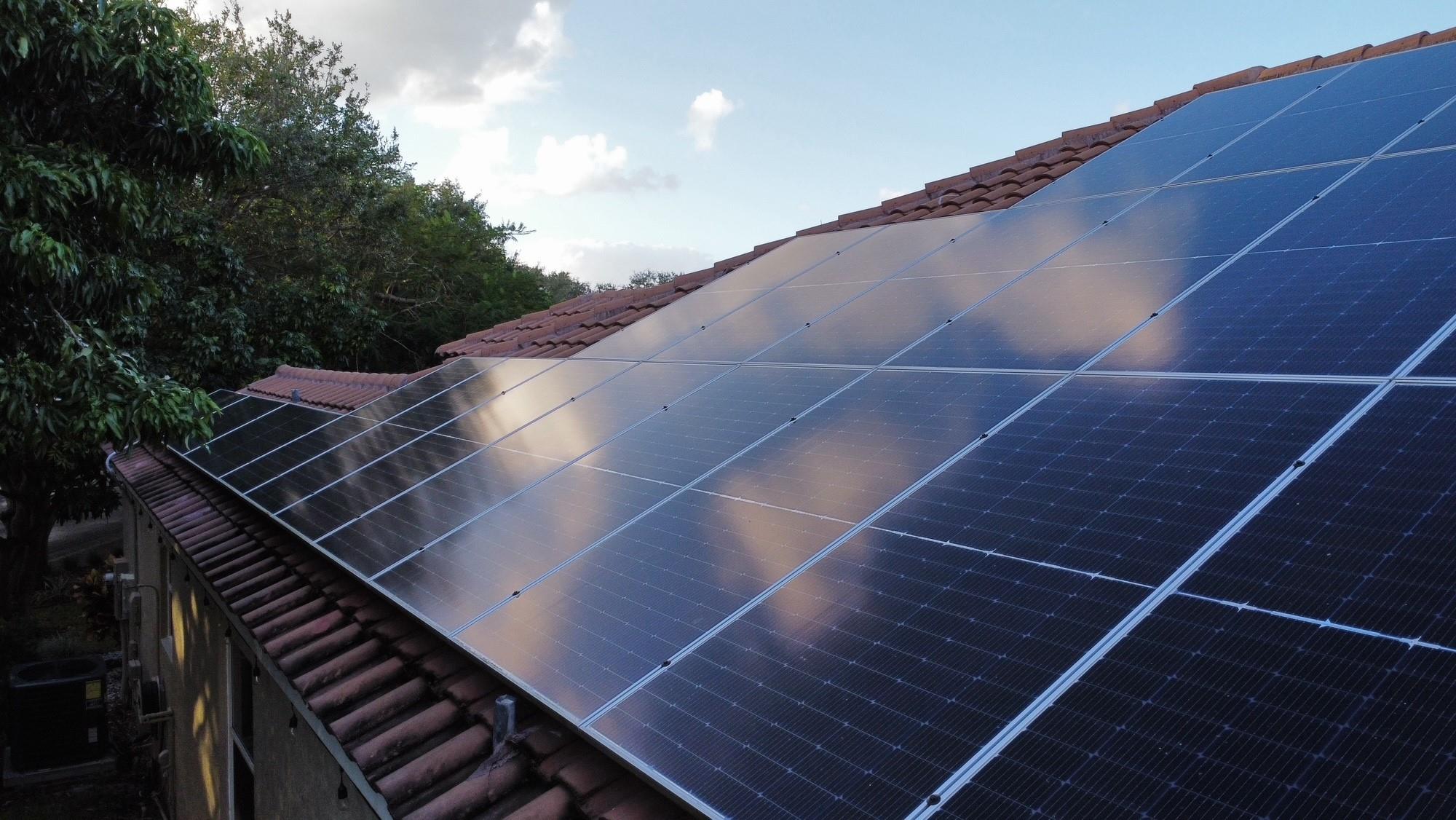 New roof with solar panels