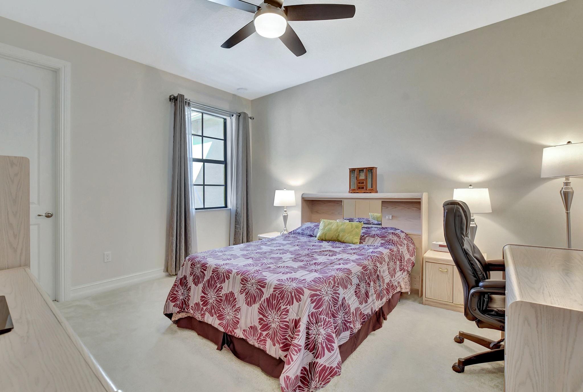 Large guest bedoom boasts an oversized closet.