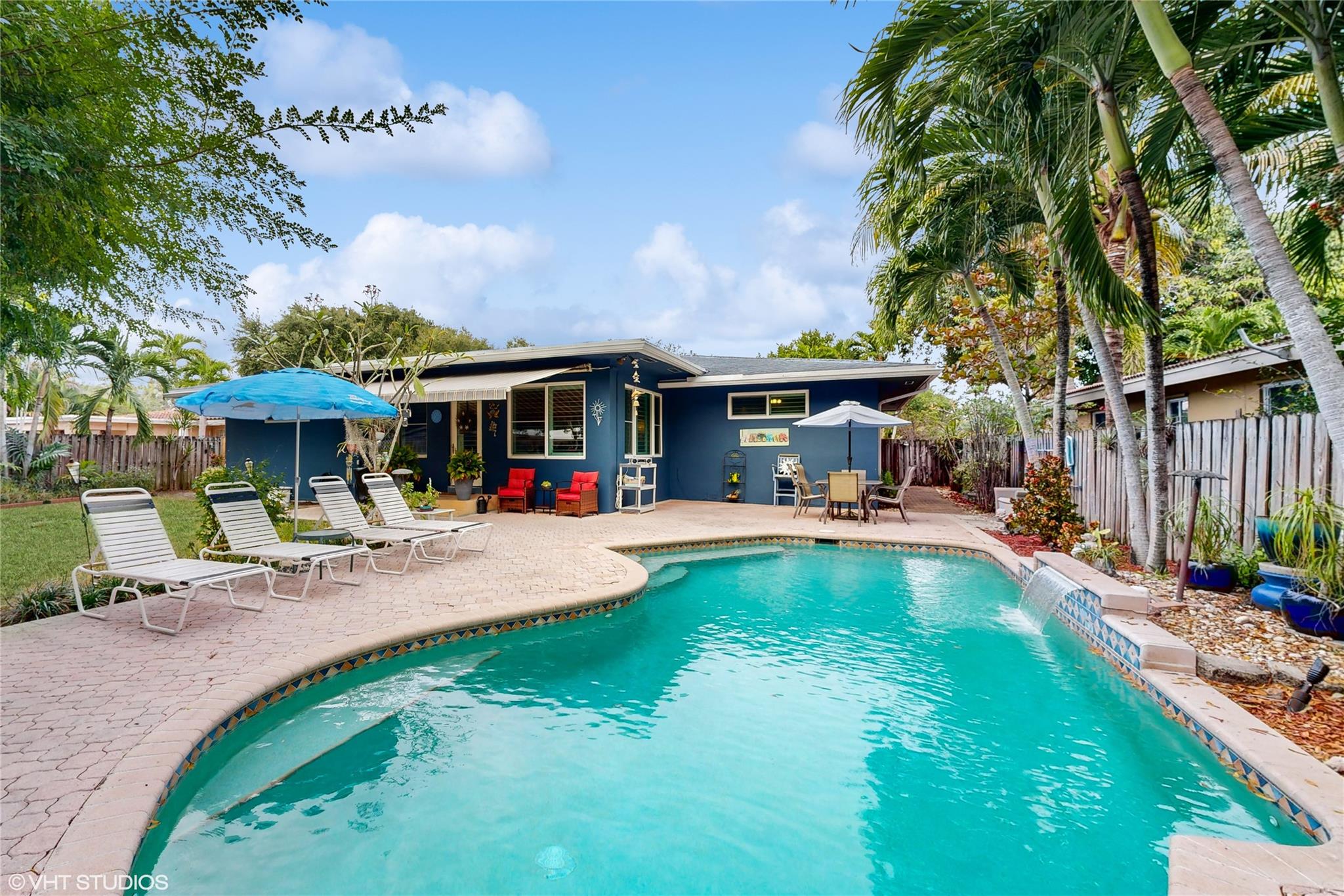 with waterfall and heater