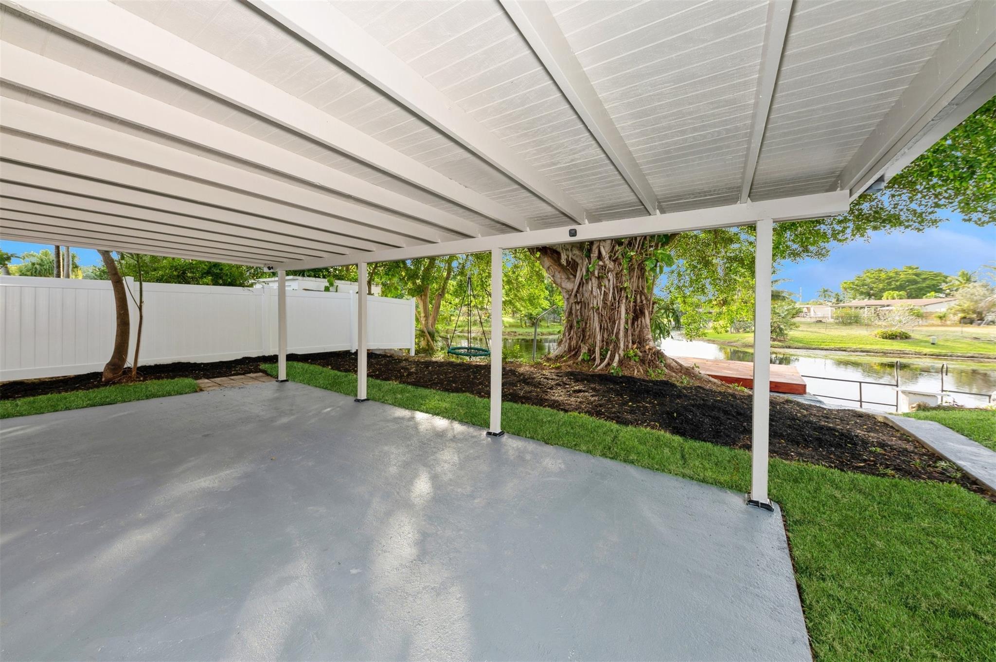 Water view from covered patio.