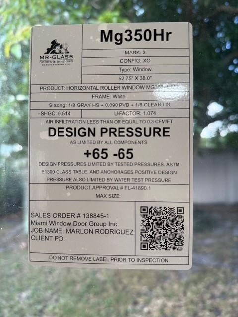 Impact window sticker