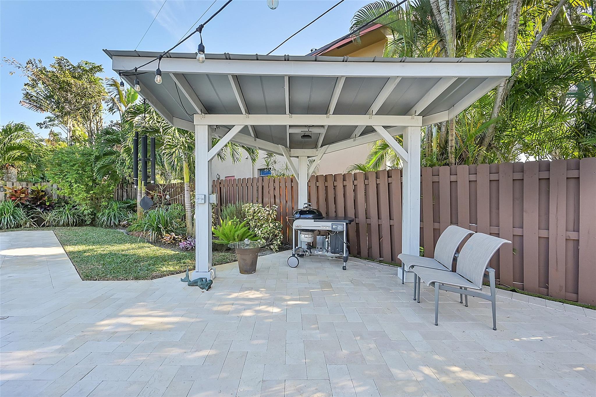 Covered grilling area...