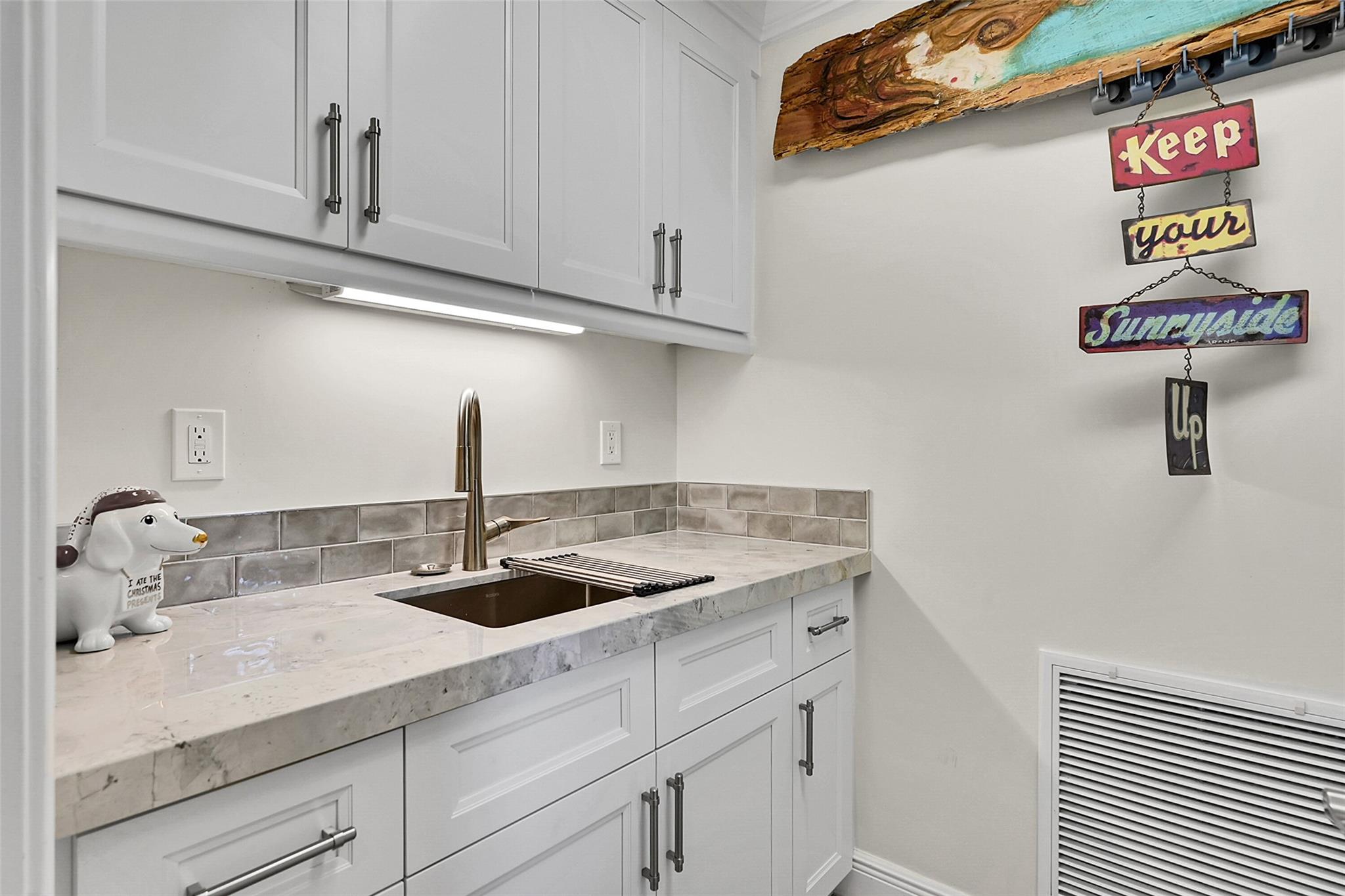 Utility sink in the laundry room....