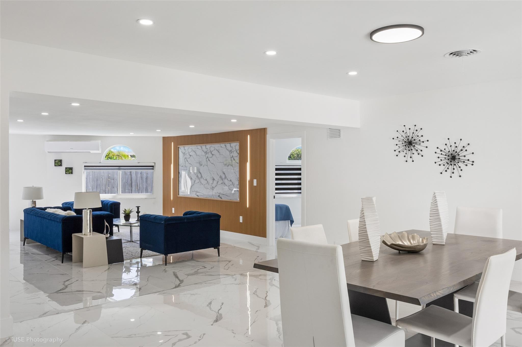 Open concept, dining area and living room area.