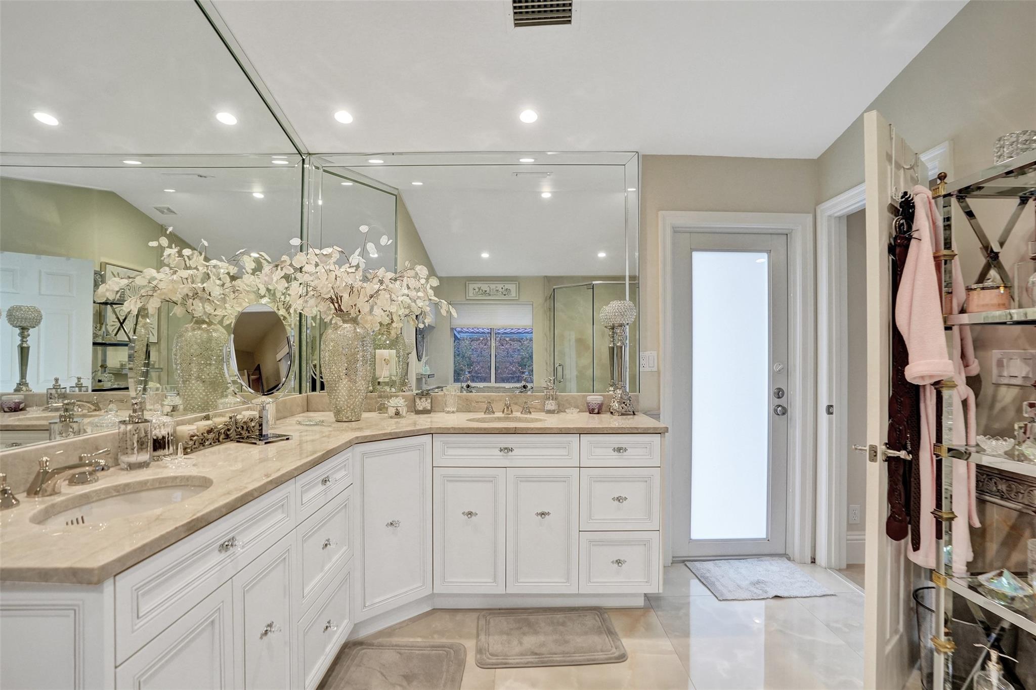 Master Bathroom with door to pool area