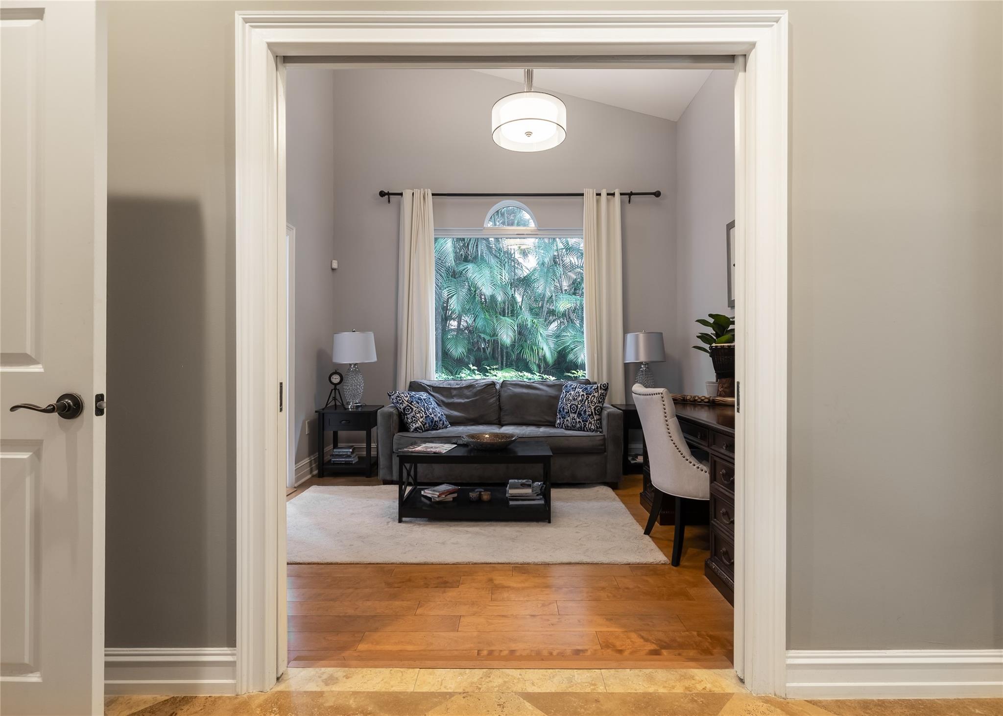 Office in the same wing as the primary