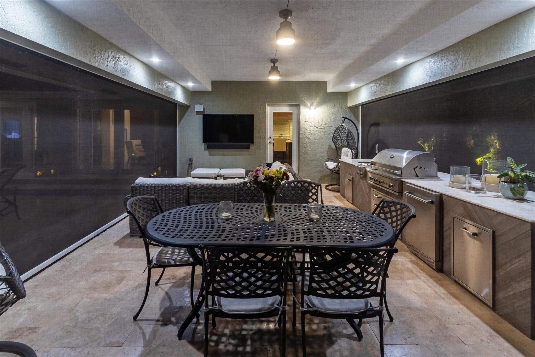 Summer kitchen and those shades are simply game changers