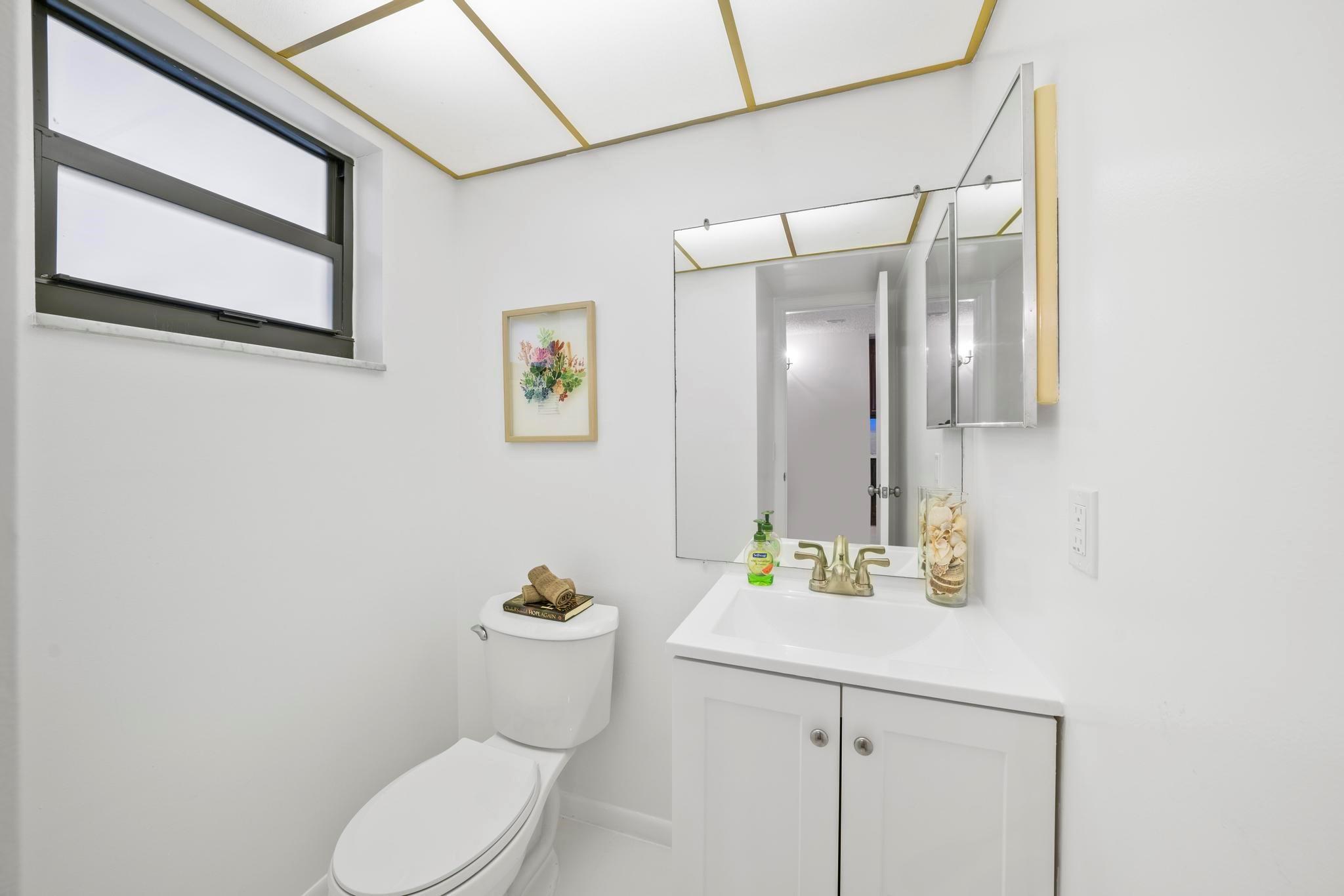 Remodeled guest bath off front entrance.