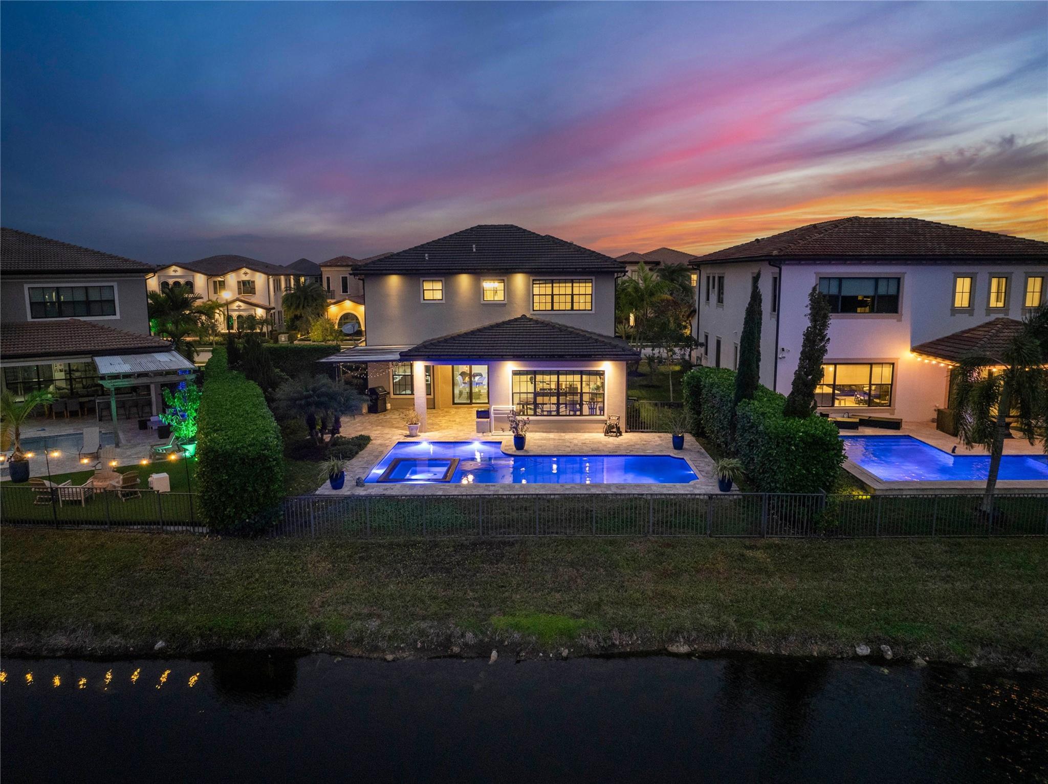 Purple pool and matching skies, Did you know this heated pool has a salt water system 