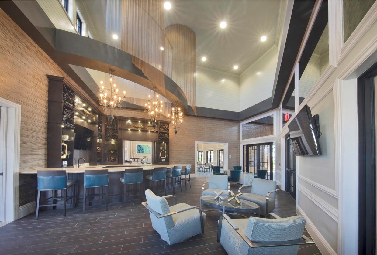 The clubhouse cocktail bar is a great place to hang out at a party or hold your own party here, A lot of residents hold birthday parties for their children in the huge adjacent party/dining roomand invite their neighbors and friends for a cocktail at the bar while celebrating, The best part is you can just walk home with no traffic!