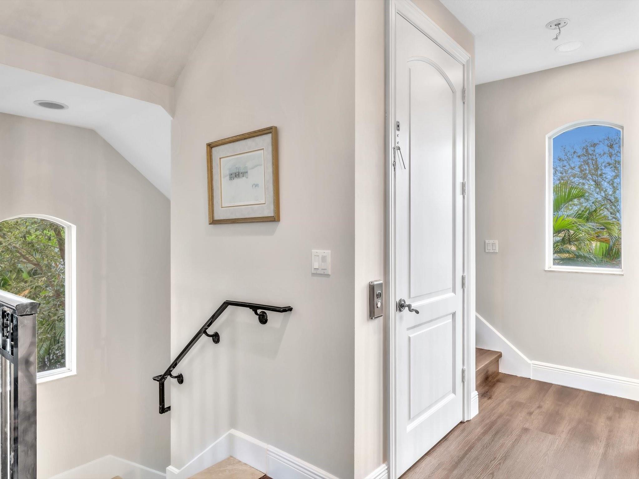 2nd floor landing, showing elevator door