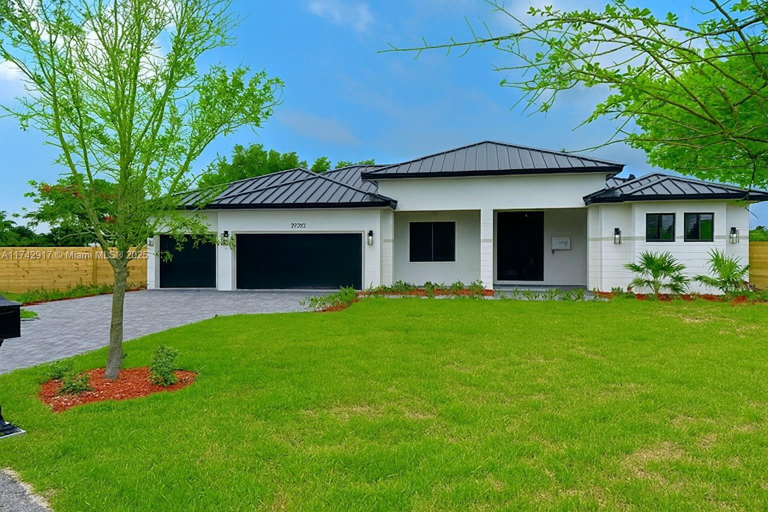 PRICE IMPROVEMENT! BRAND NEW CONSTRUCTION-READY TO MOVE INTO! 5 BEDROOM, 4 BATH, 3 CAR GARAGE SINGLE STORY RANCH STYLE HOME WITH A 15 X 30 POOL AND 7X 7 HEATED SPA ON VERY QUIET CUL-DE-SAC STREET IN THE REDLANDS. THIS HOME HAS OVER 4300 SQ.FT. AND FEATURES METAL ROOF, FENCED IN  BACKYARD, IMPACT WINDOWS THROUGHOUT, SPLIT BEDROOMS, 10 FT. CEILINGS, 8 FT INTERIOR DOORS, QUARTZ COUNTERS IN KITCHEN, PORCELAIN TILE FLOORS THROUGHOUT AND MUCH MORE. LOT IS 26,000 SQUARE FEET. ONE YEAR BUILDER WARRANTY INCLUDED. NO HOA. PROPERTY HAS SEPTIC TANK AND WELL WATER. NO HOA!!