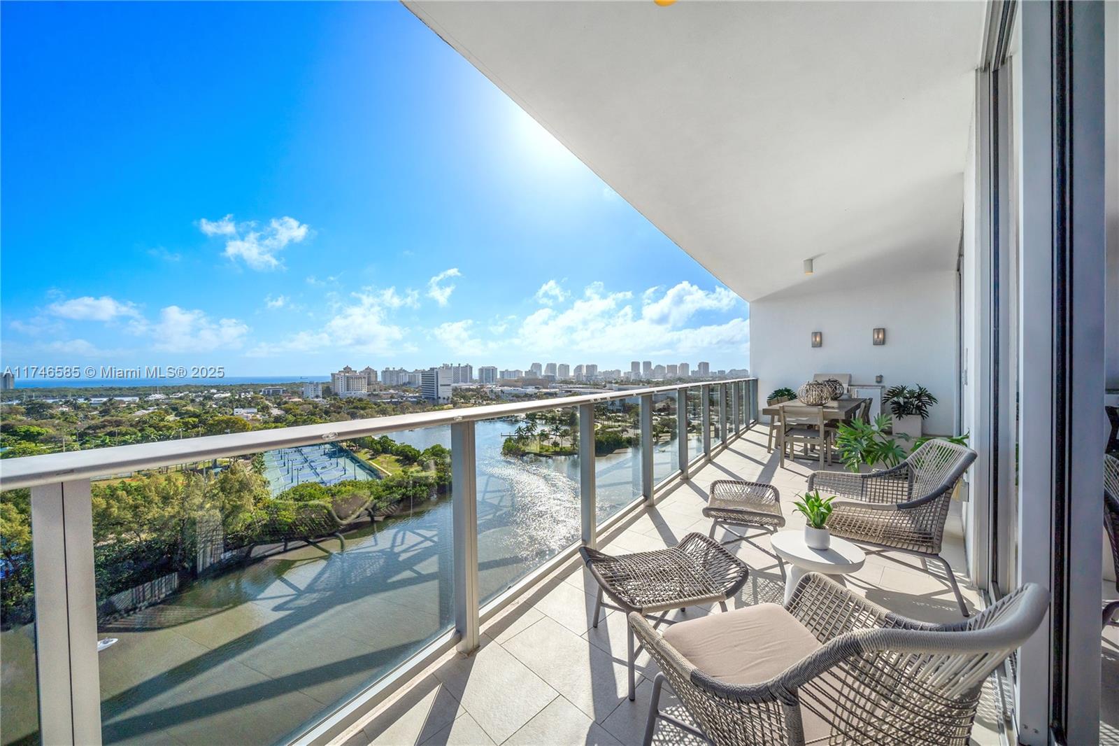 Breathtaking Ocean, Intracoastal & Skyline Views from this Stunning Flow-Through Penthouse. Elevated Lifestyle with Direct Elevator Entrance, 10' Ceilings, Wolf & Sub-Zero Appliances, Italian Cabinetry, Designer Finishes Throughout & Summer Kitchen. Primary Suite Features a Spacious Bathroom, Dual Vanities & Glass Enclosed Shower + Soaking Tub. Enjoy Sunrise - Sunset Views from the Eastern & Western Terraces. 40,000 SqFt of Resort Amenities: Riverfront Pool, State-of-the-Art Gym, YOGA Studio, SPA with Sauna, Steam & Treatment Rooms, Resident's Lounge, Cucina, Sunset Deck with Jacuzzi, 3 Guest Suites, 400' of Waterfront, 2 Dog Walks, 24/7 Front Desk, Valet & Central Location. 2 Parkings Spaces & Storage Included. Boat Slip up to 38' Available for Purchase. Price Includes Furniture.