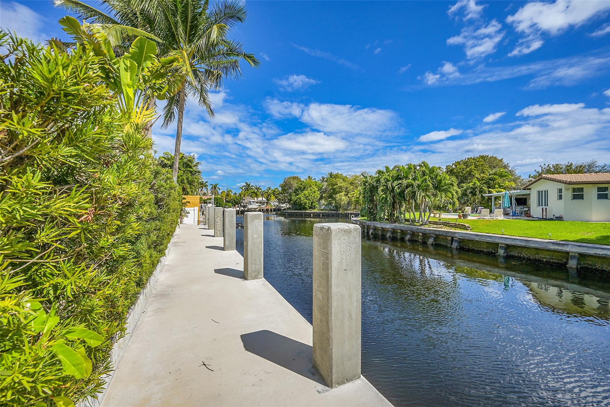 Brand new seawall and concrete dock
