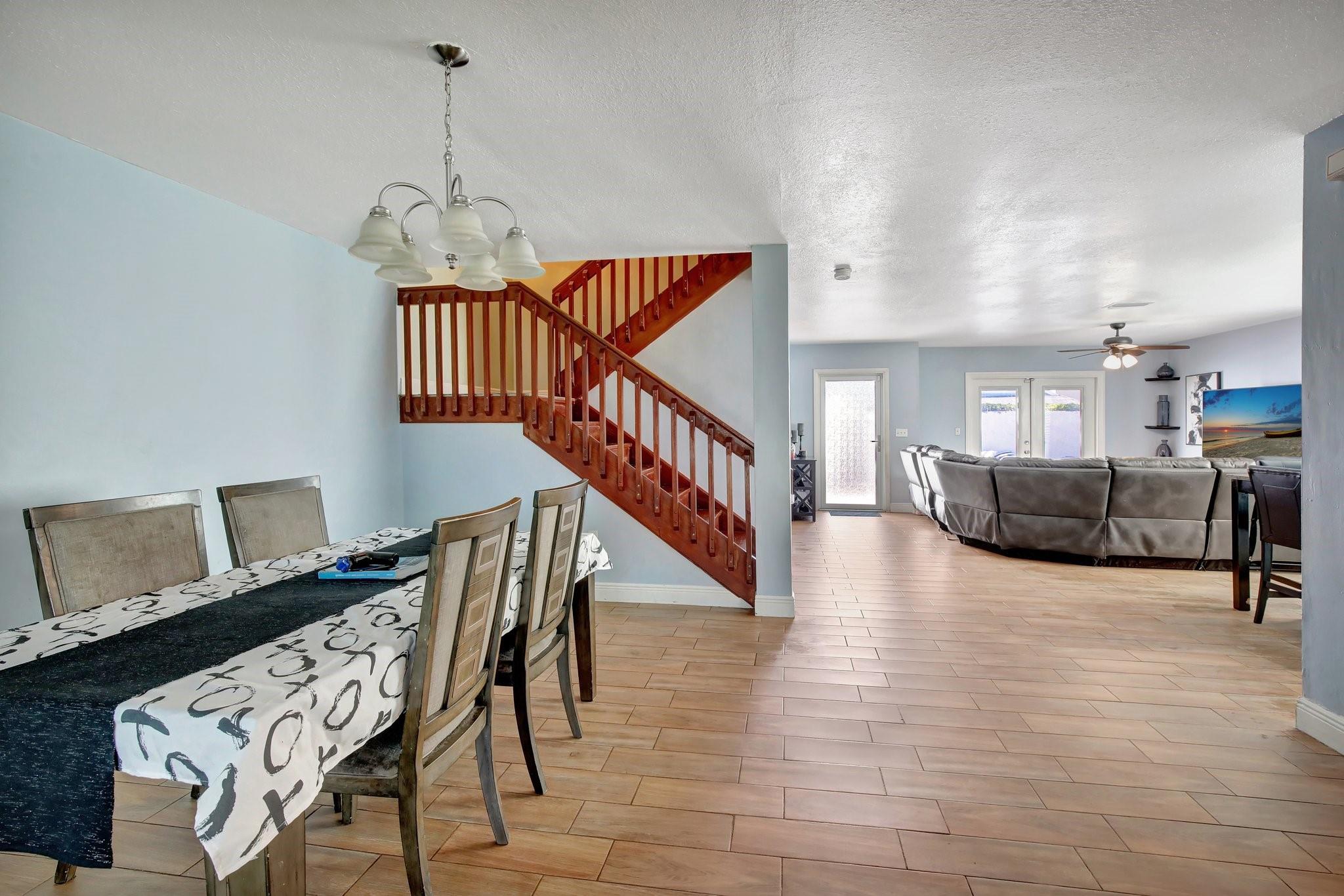 Dining Room area looking towards the family room and front door.