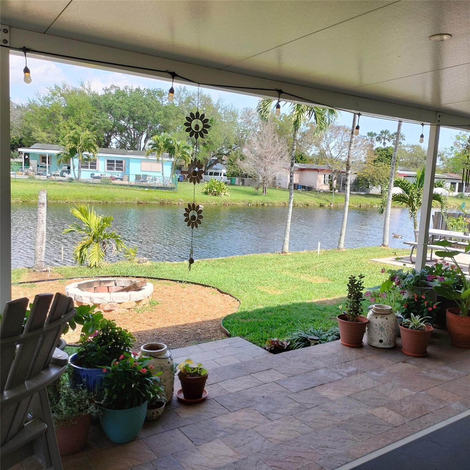 Beautiful wide water views plus firepit.