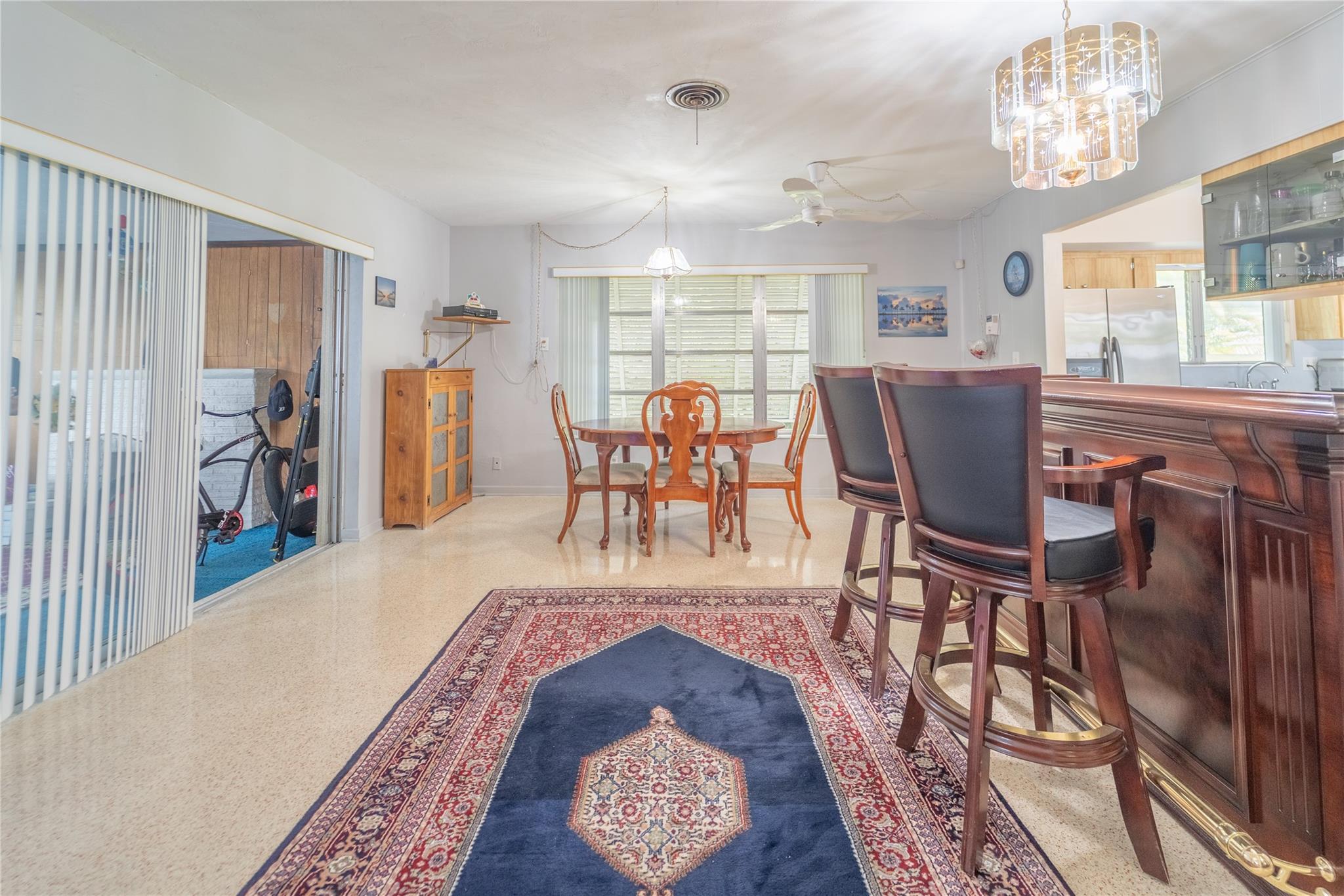 Dining next to the kitchen