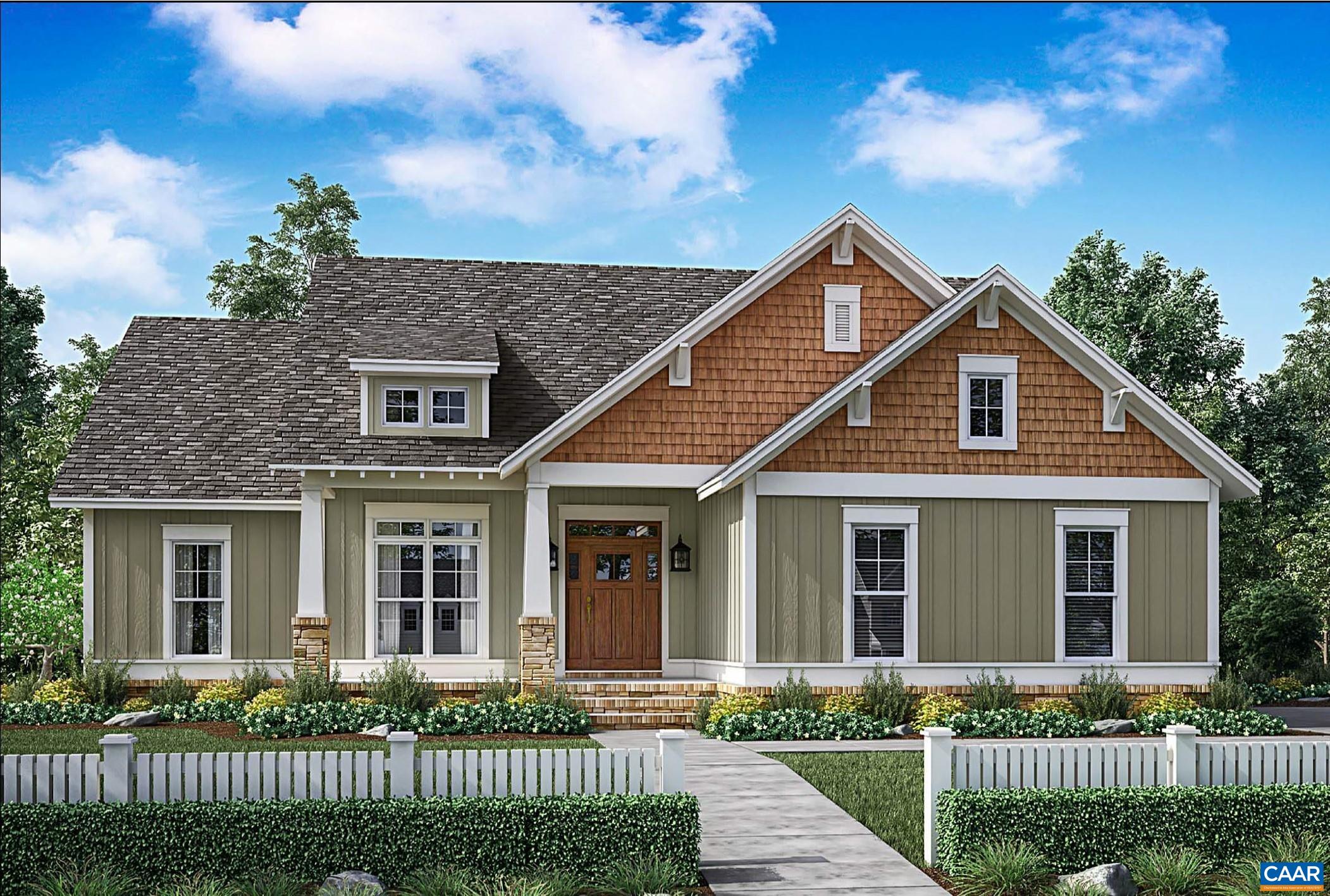 ** CUSTOM HOME IN THE WHITEHALL AREA of WESTERN ALBEMARLE **   PROPOSED T0-BE-BUILT by an established custom builder with particular expertise & focus on - adaptable/age-in-place /multi-generational homes. On a 3.37 acre conveniently located rural lot - offering  abundant sunshine & scenic views, a modern, open floor plan farmhouse design, 1-LEVEL LIVING home. On a full (1676 sq.ft.), unfinished WALK-OUT BASEMENT - 3BR/2BA - 1676 finished sq.ft., with side entry 2-car garage. Front & rear porches to enjoy your rural surroundings. ** 4%  BUILDER CONTRIBUTION towards MORTGAGE RATE BUYDOWN & CLOSING COSTS.**