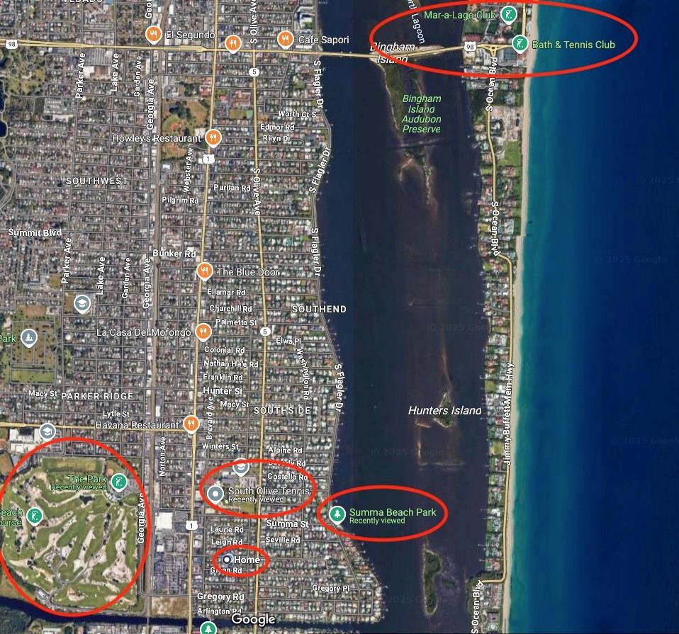 “The Park” Golf Course, Howard Park Tennis with 12 new courts & Pickleball Center, Suma Beach, & Olive Elementary