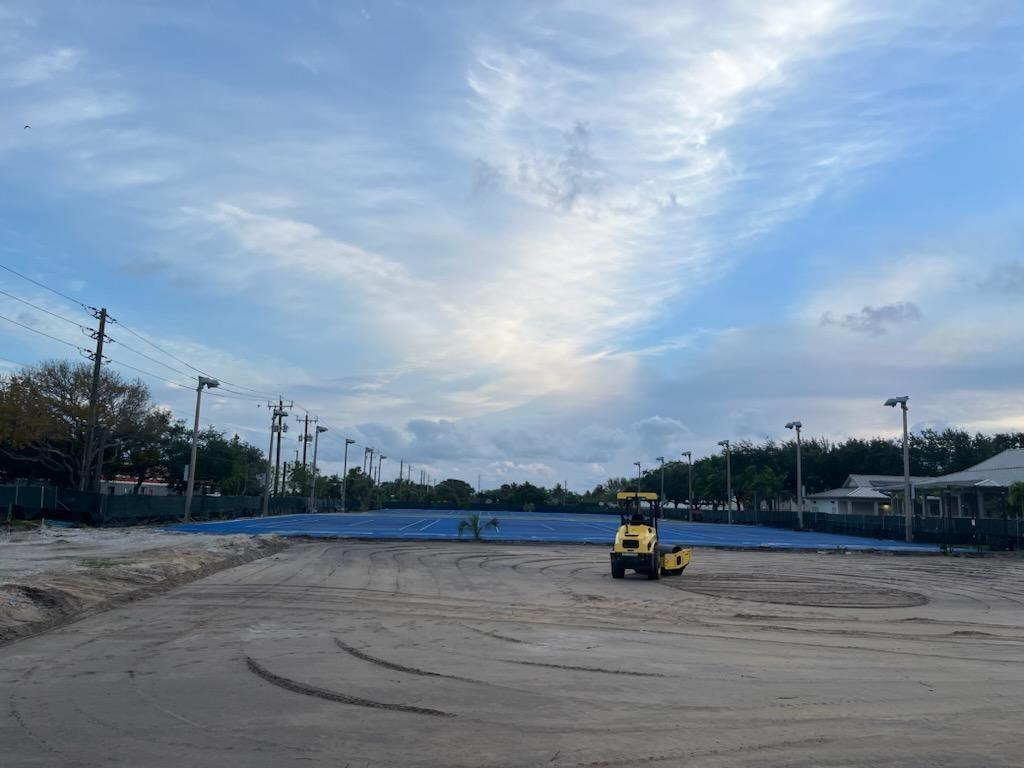 Pickle ball court almost done!