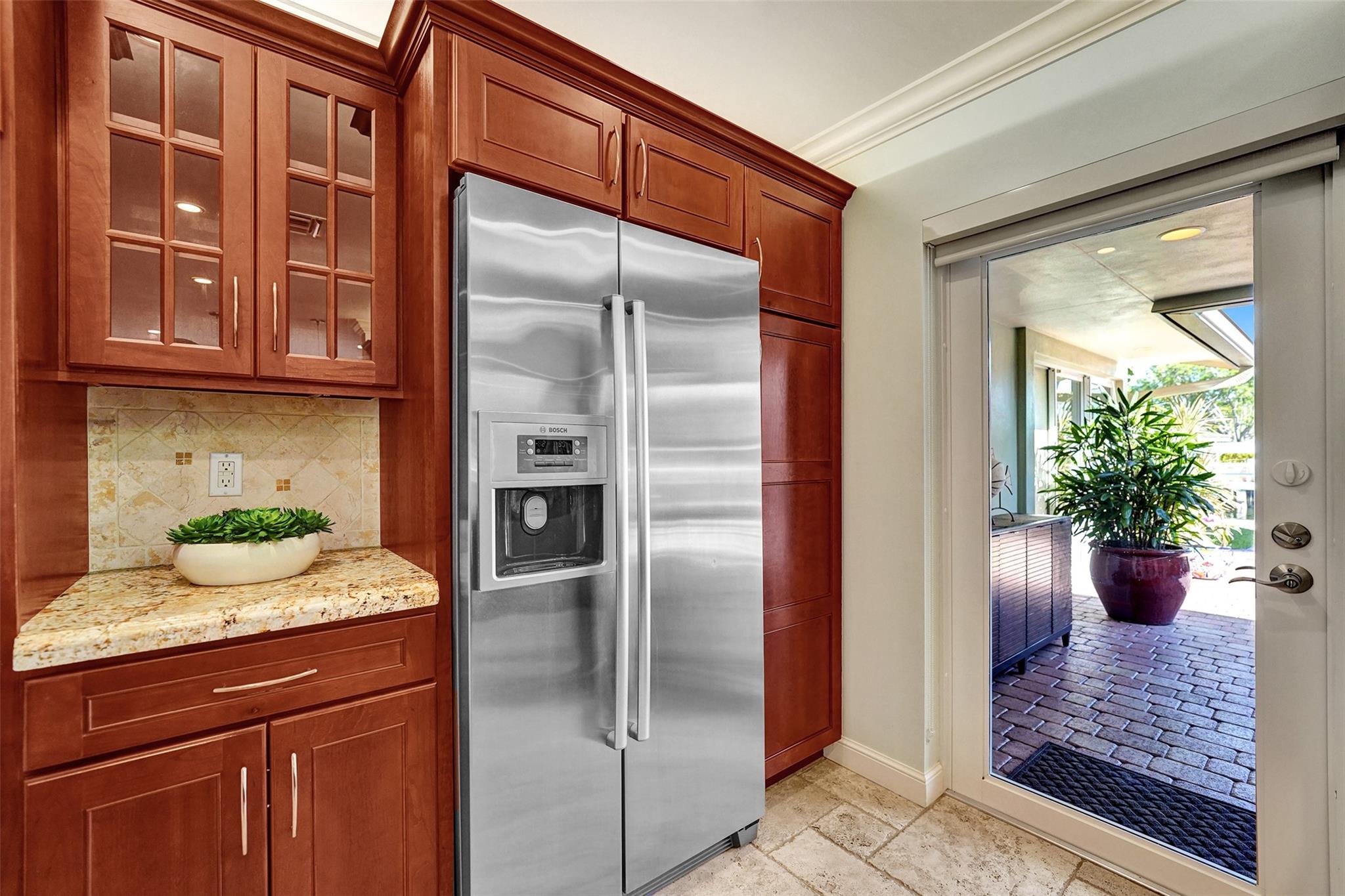 Door to back entertaining  patio