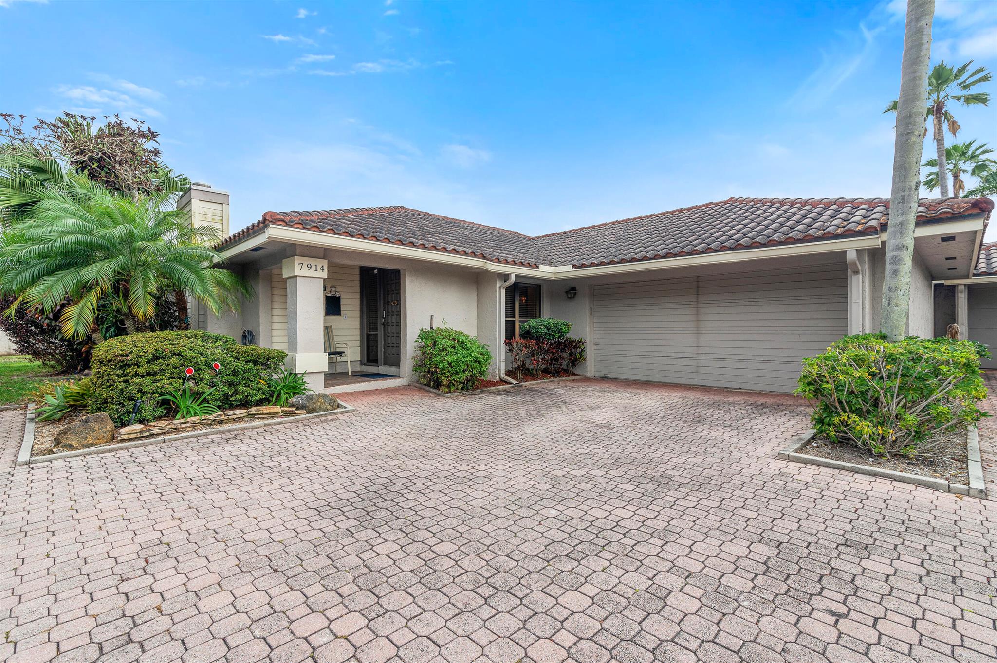 Palacios Del Mar - Rarely Available 3-Bedroom Home!Move-in ready and beautifully maintained, this spacious 3-bedroom residence offers stone countertops, a convenient kosher kitchen with 2 separate sinks, and an extended living area for added comfort.Enjoy one of the largest private pools in the community, perfect for relaxation and entertaining. Additional features include an enclosed garage and the peace of mind of a roof maintained by the association. Nestled in a secure, gated community, across the street from house of worship, this home is a rare find--don't miss out!