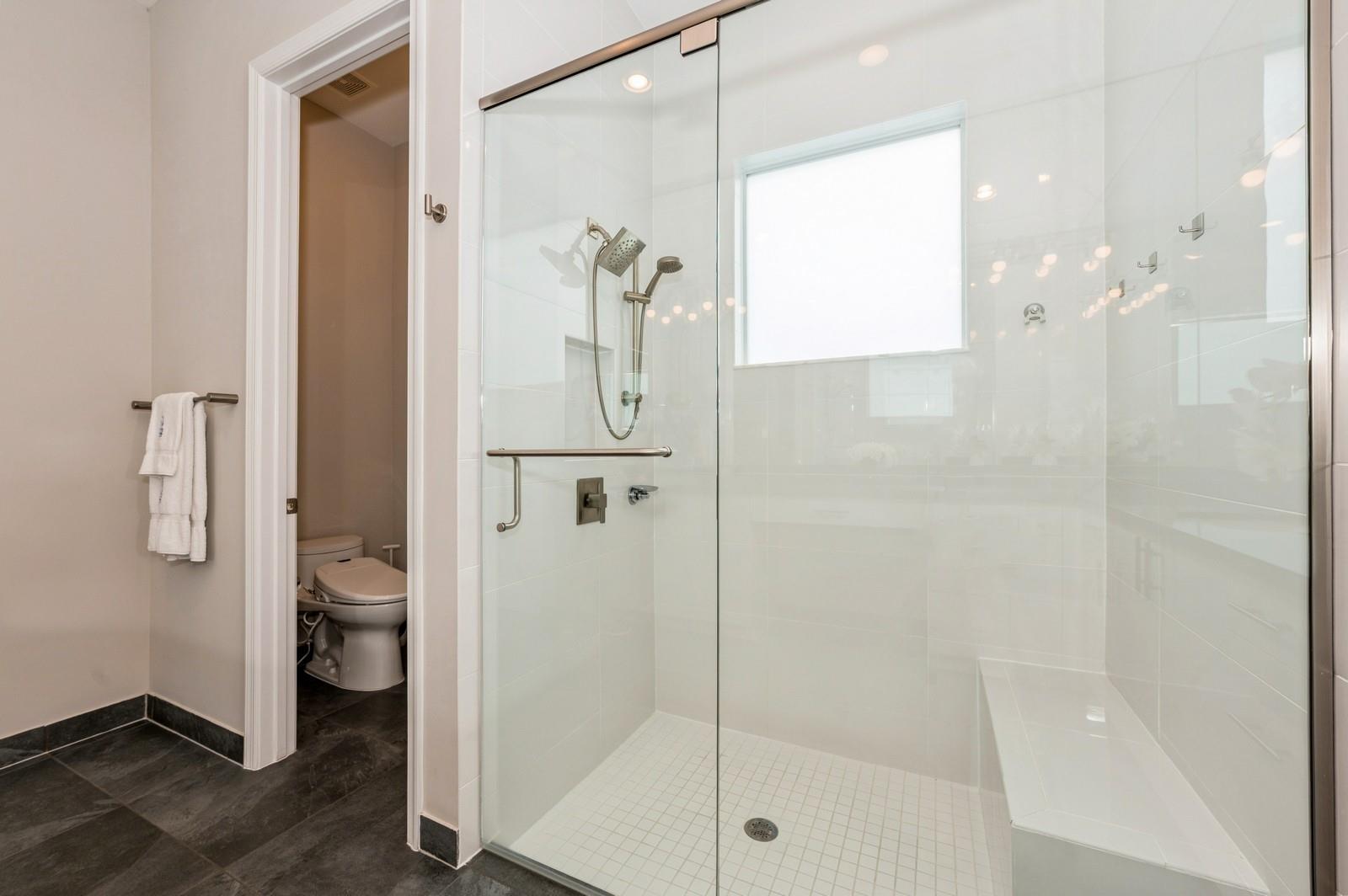 Oversized Shower and private commode room