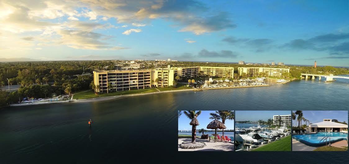 Direct Intracoastal 2/2 furnished condo in the highly desirable gated community of Jupiter Cove. Boat slipwith 20,000 pound lift INCLUDED!Amenities abound:Pelican Park w Tiki tables ,bar and grills, Marina,pickleball/tennis, kayak/paddle board stands, heated pool, fitness room,renovated clubhouse, community room, manager on site.Convenient to beaches, restaurants,shopping, PBIA.