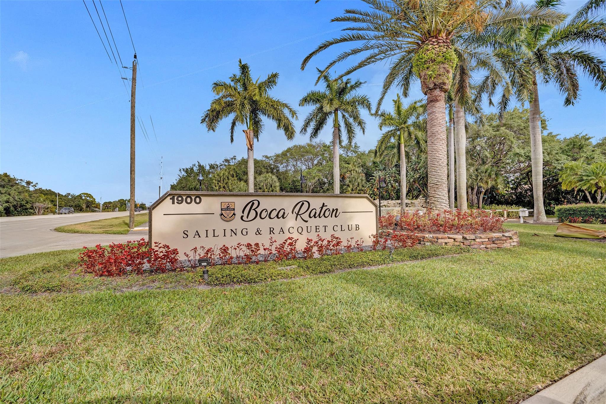 Welcome to Boca Raton Sailing & Racquet Clulb! 24 Hour Security Entrance Gate...