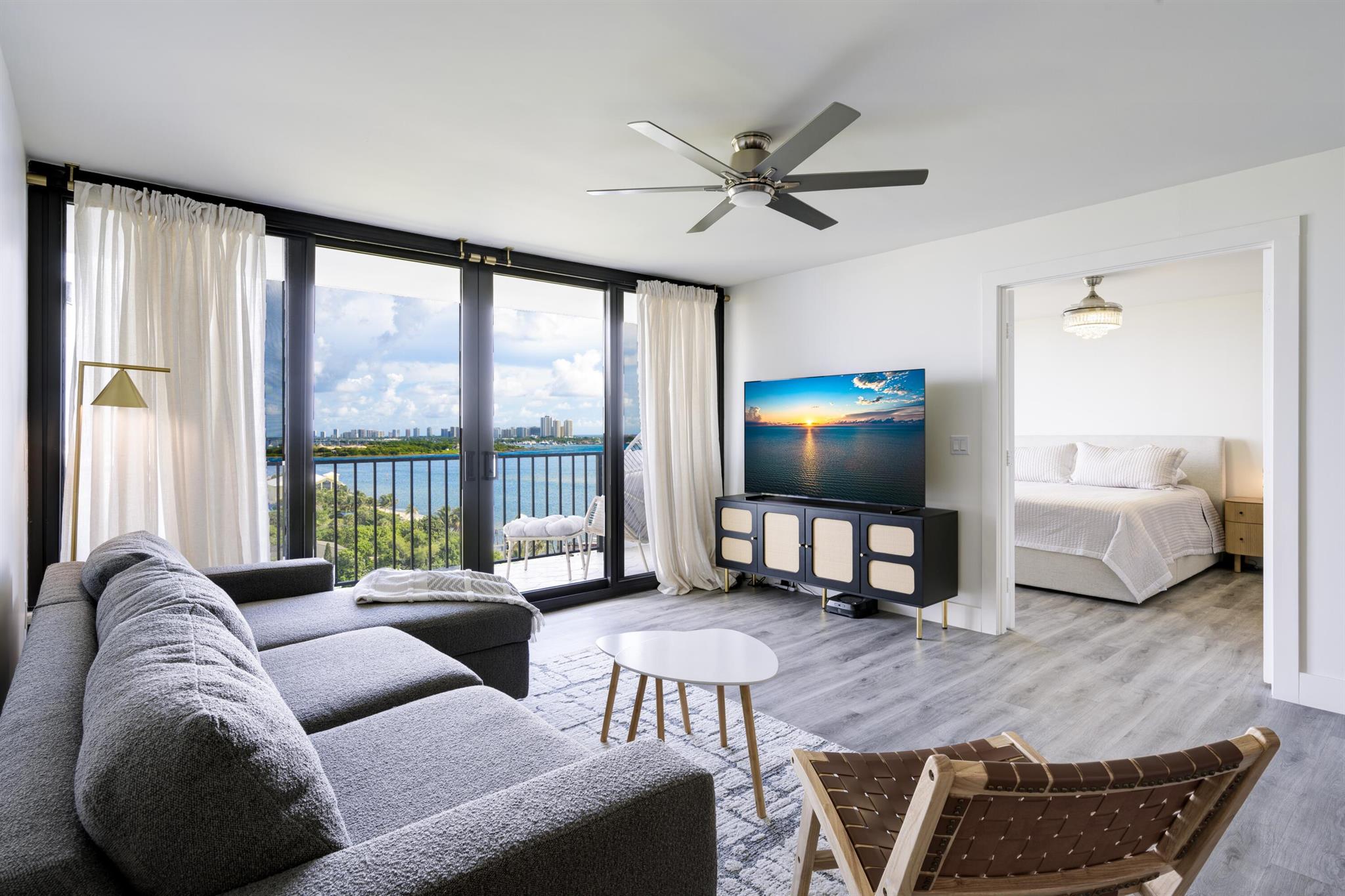 Well appointed condo that has been recently renovated offering ocean and intracoastal views and a beach to relish. This residence will come furnished or unfurnished with elegant designs for a yearly occupancy. The layout welcomes you with an open feel flowing to the balcony with a serene set up. While the master wing is on the east side of the condo for privacy, the guest bedrooms, one with a Murphy Bed and the other with a pull out couch occupy the west side of the condo along with a guest bath. The building has 24 hour security officer gate access, one designated parking spots, pool, game room, fitness center, onsite management and social events for those who would like to be part of the various events. Downtown is nearby to enjoy with restaurants,