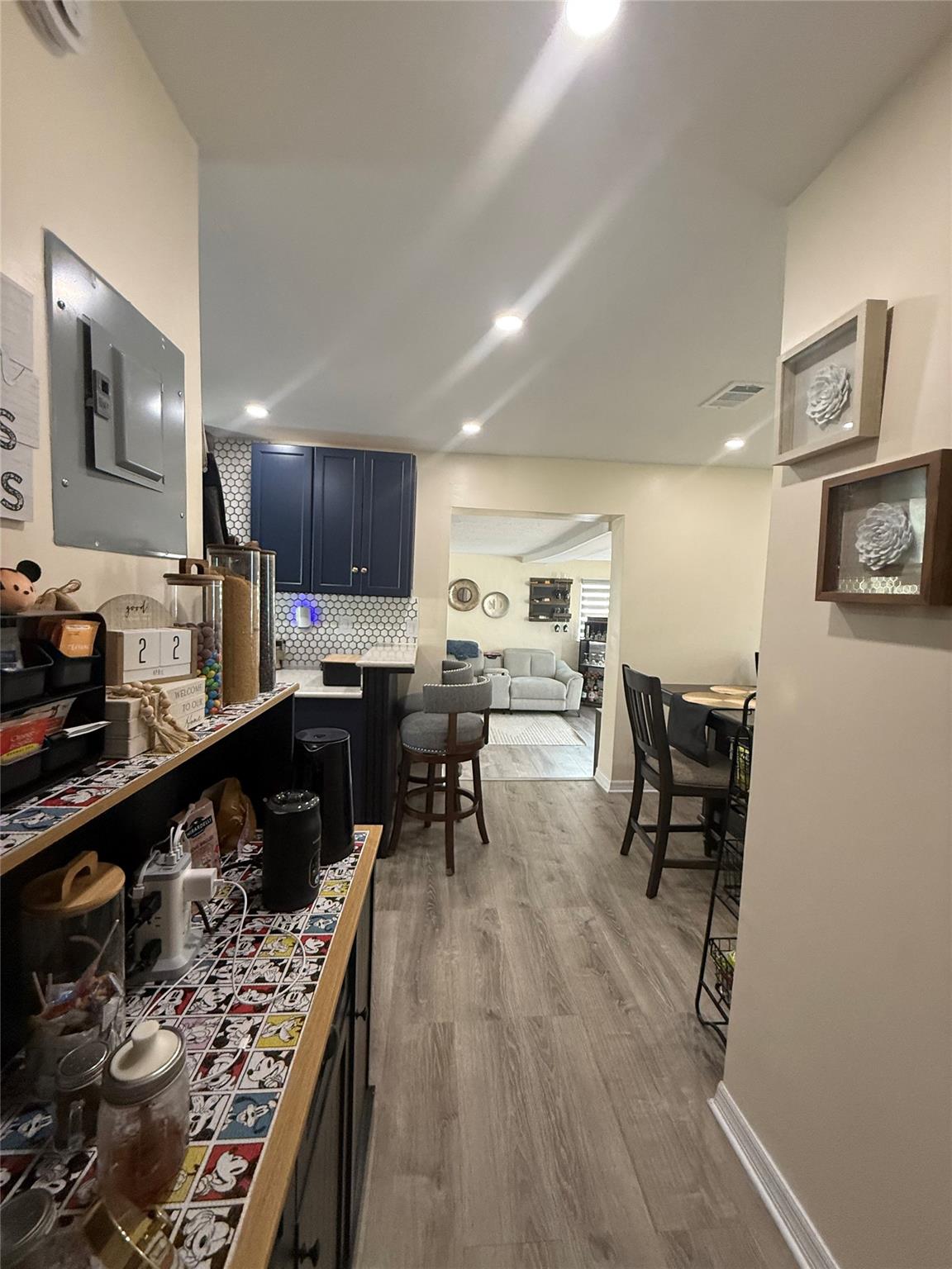 from Main bedroom to kitchen area