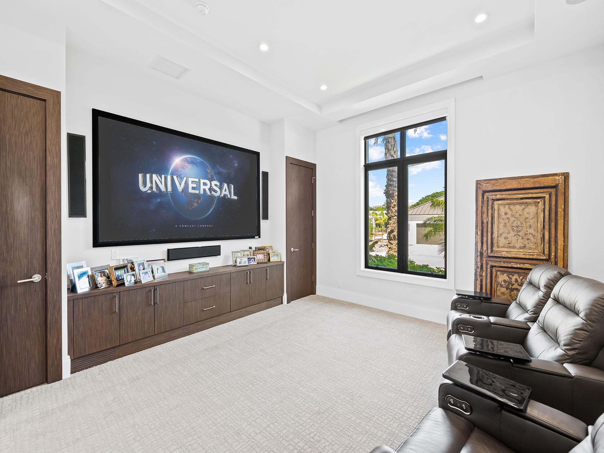 Exceptional media room designed for wonderful gatherings.