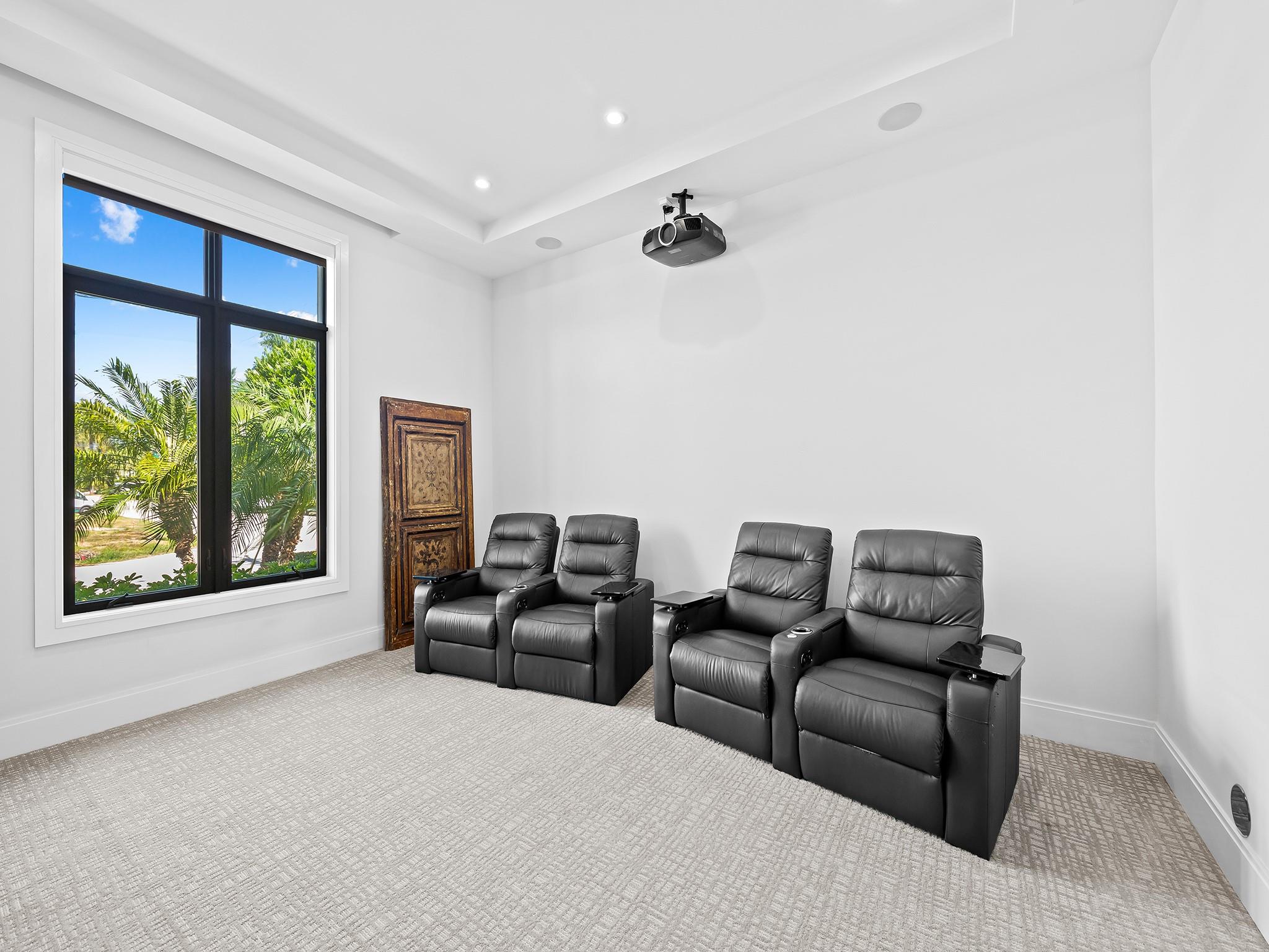 This media room is exceptional.  It can also be converted to a ground level bedroom